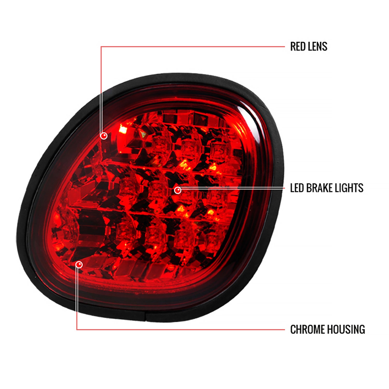 1998-2005 Lexus GS300/GS400/GS430 LED Trunk Lights Chrome Housing/Red Lens