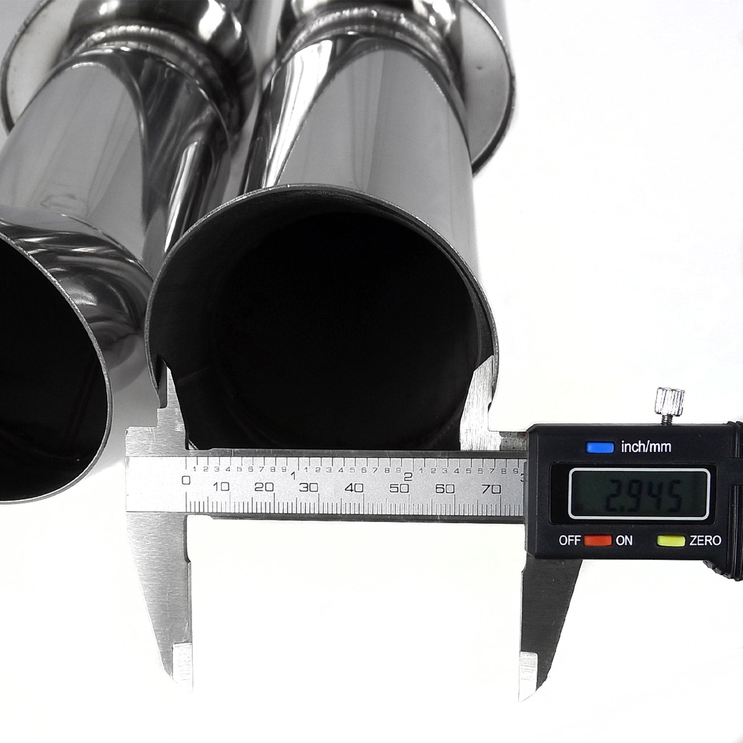 Universal DTM Style 2.5" Inlet/3" Outlet S.Steel Exhaust Muffler w/ Dual Tips