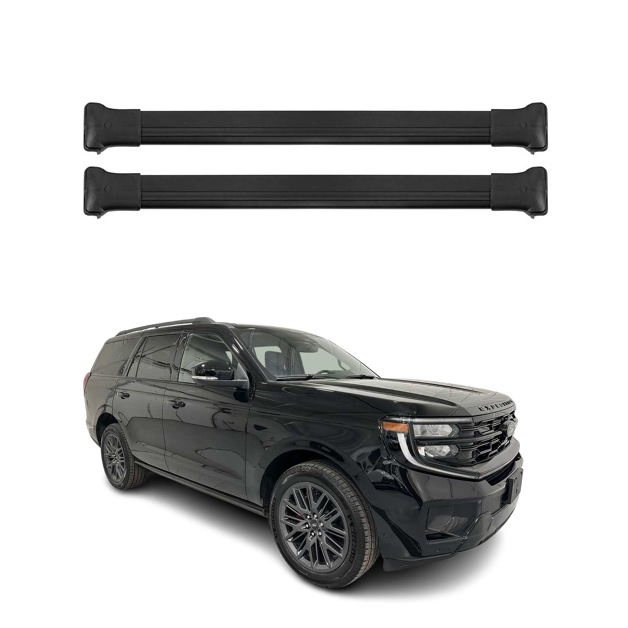 2025-2026 Ford Expedition Roof Rack Cross Bars Luggage Carrier Alu Black 2Pcs