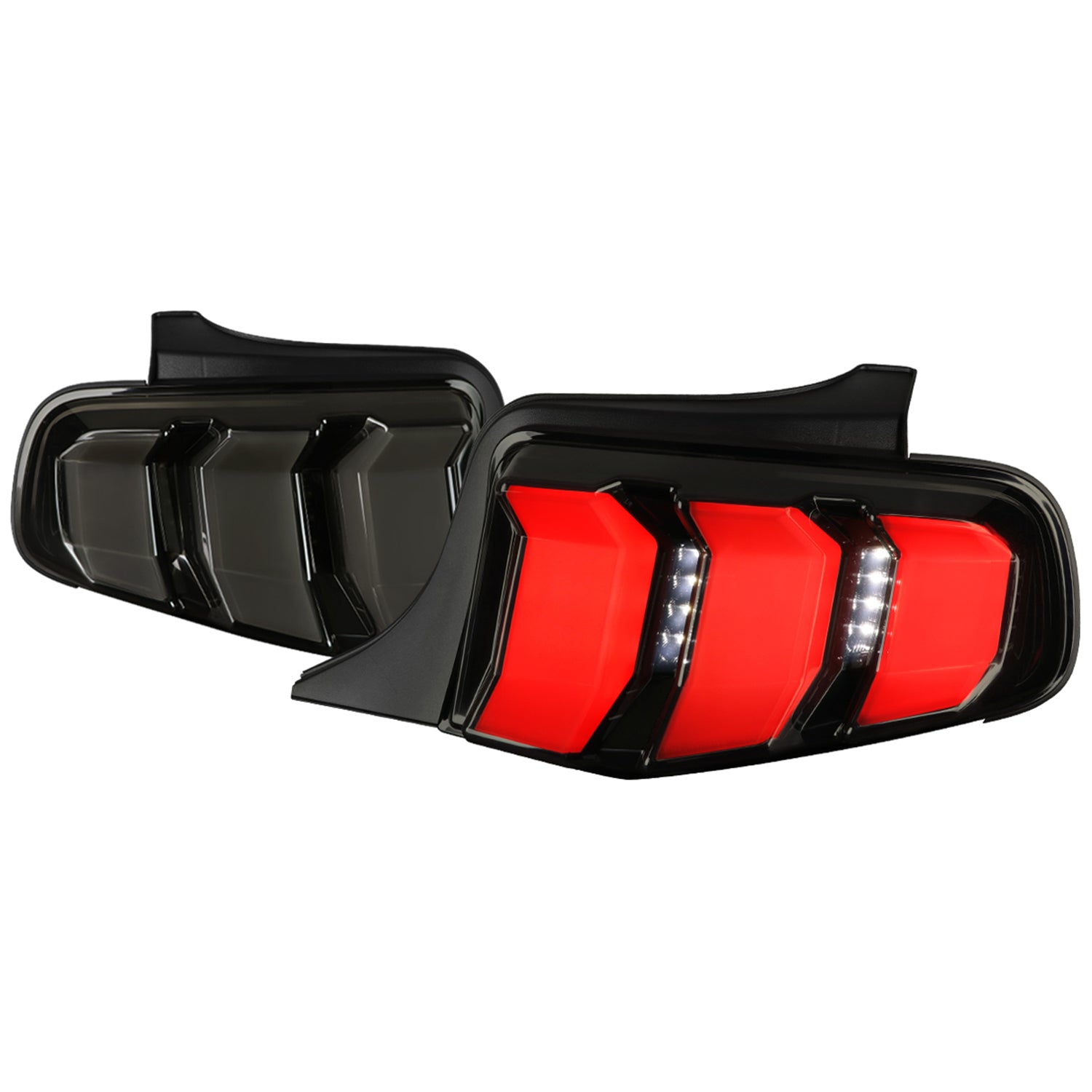 2010-2012 Ford Mustang Sequential LED Tail Lights Glossy Black/Smoke Lens