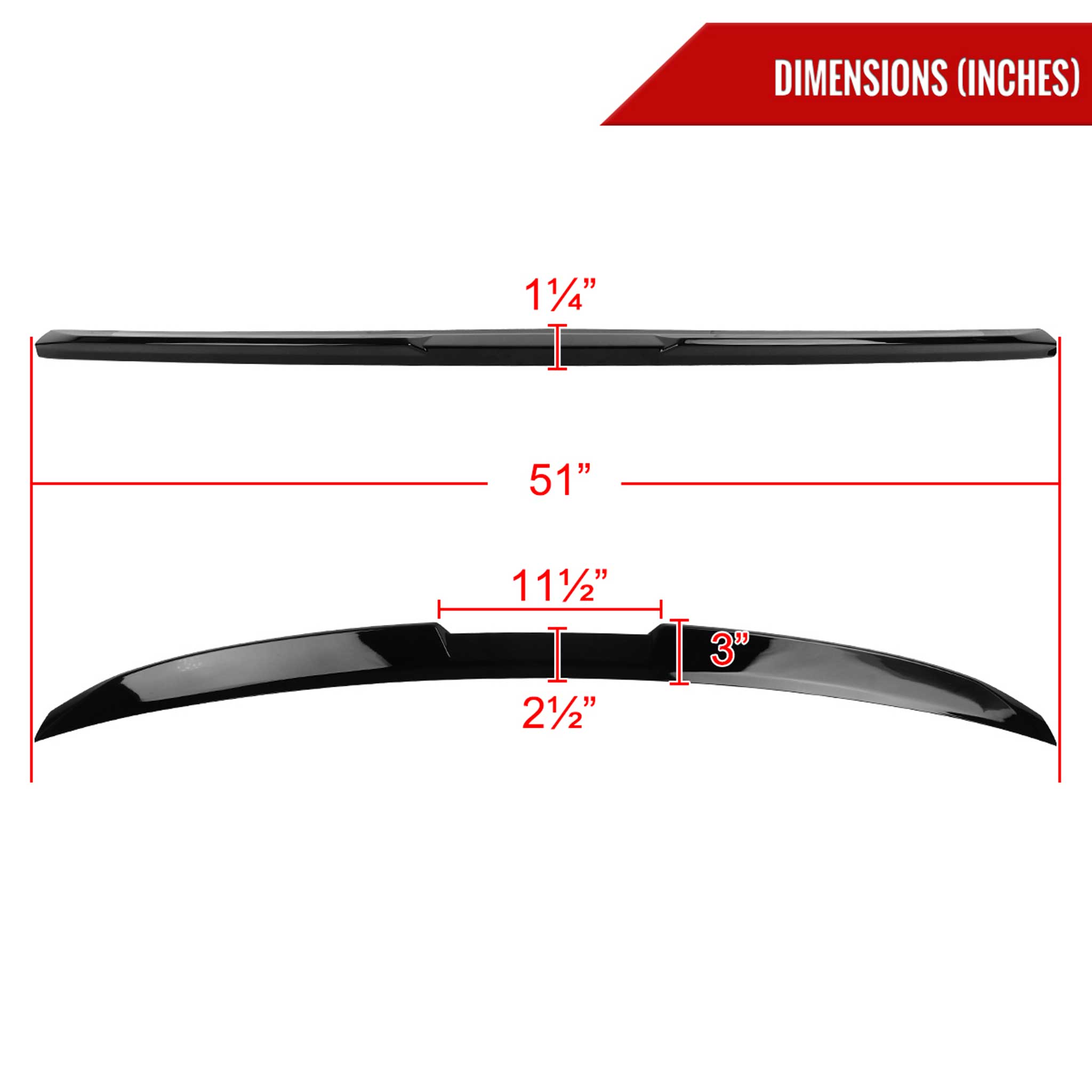 For BMW 5 Series G60 2024-2025 Trunk Lip Spoiler Glossy Black M Performance Look