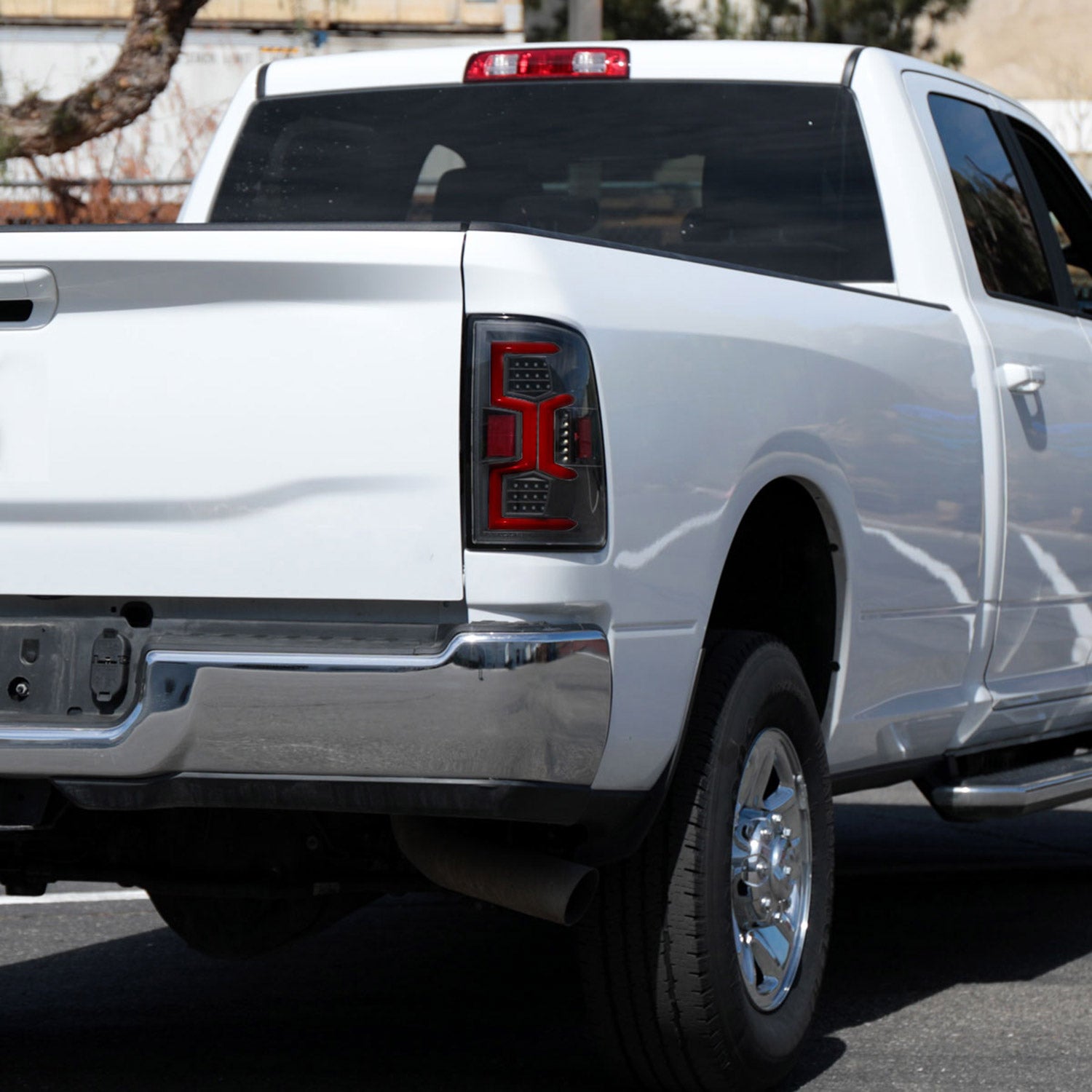 2019-2024 Dodge RAM 2500/3500 Red LED Bar Signal Tail Lights Black/Clear