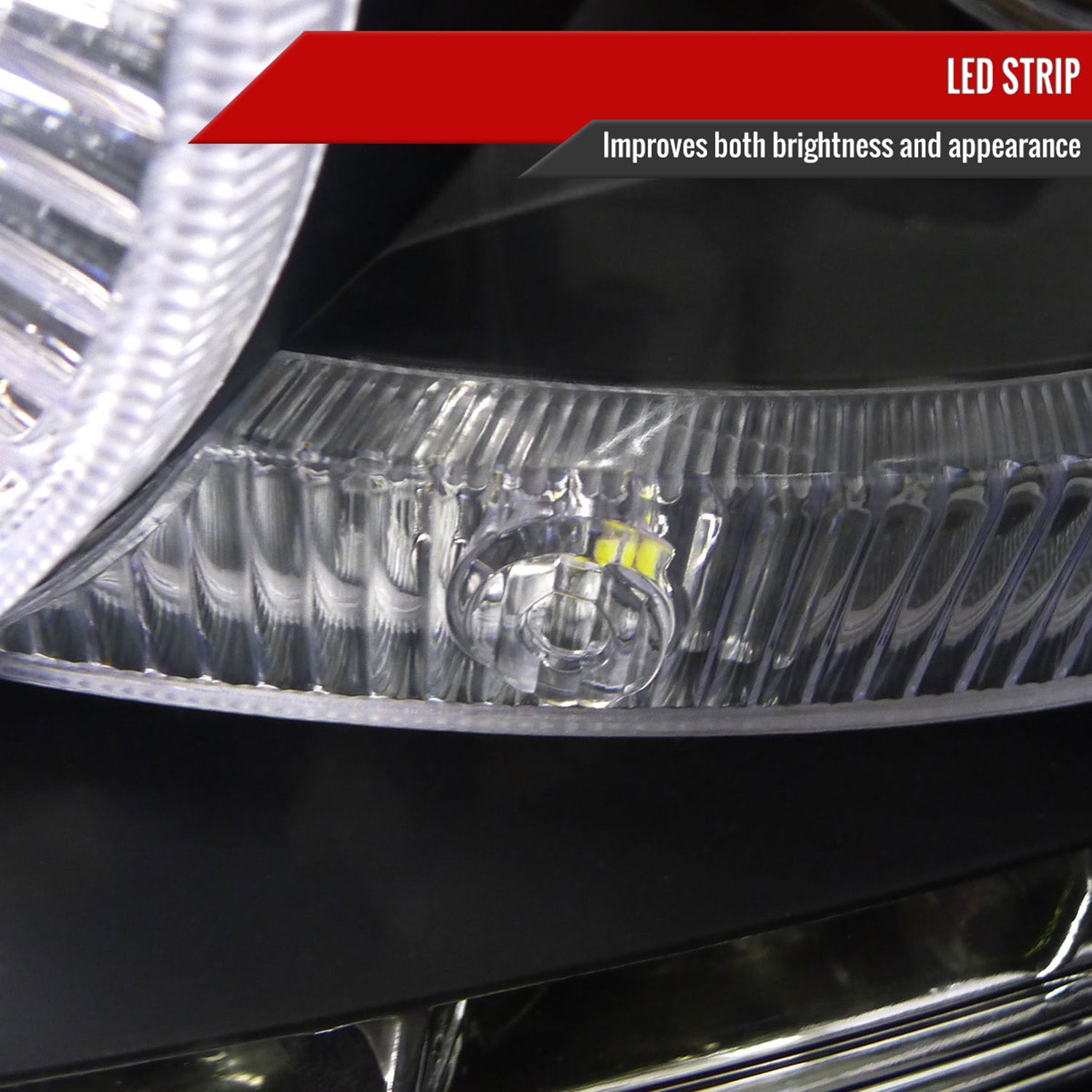 2004-2008 Ford F-150/ 06-2008 Lincoln Mark LT Halo Headlights LED& Signal Black