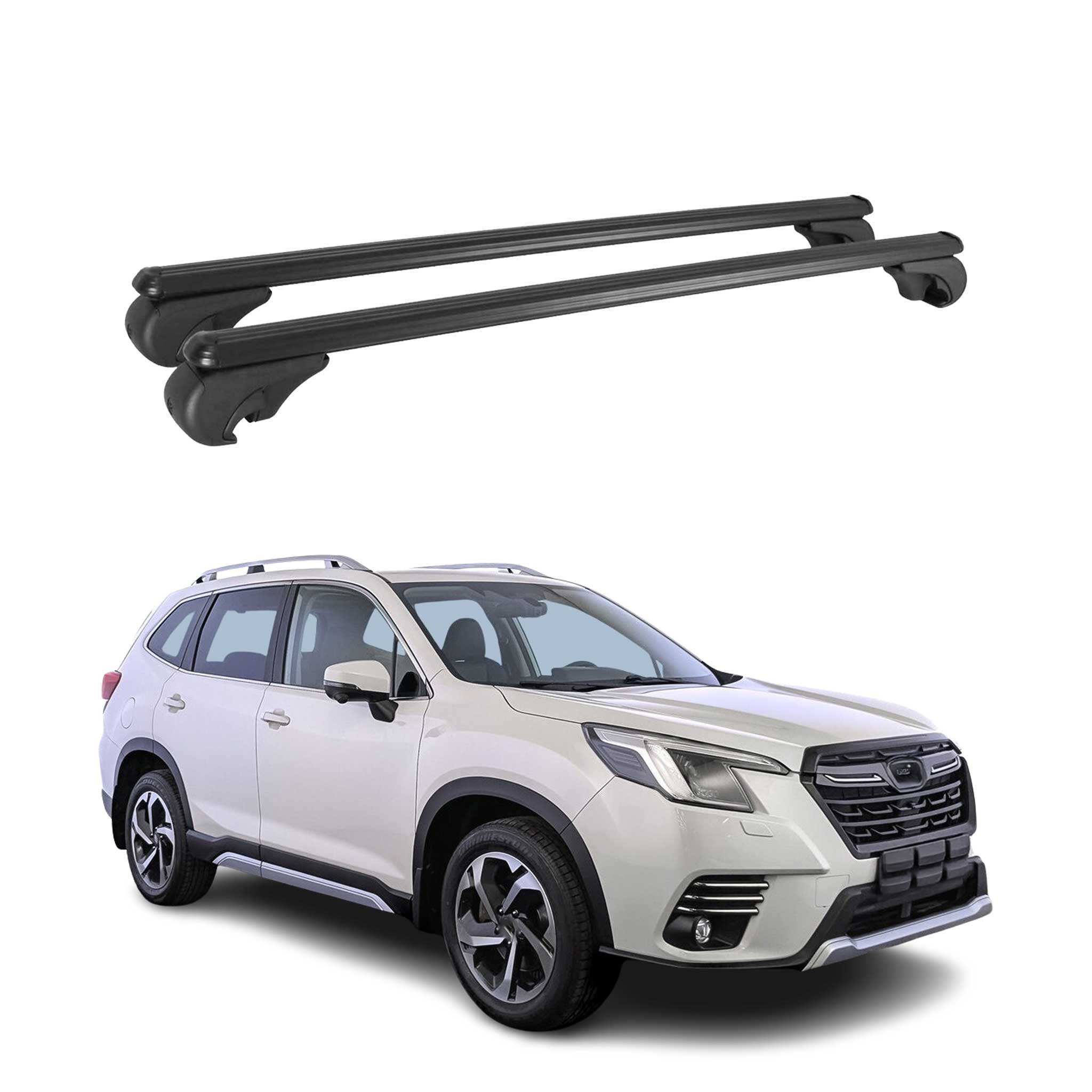 2025-2026 Subaru Forester VI Roof Rack Cross Bars Luggage Carrier Alu Black 2Pcs