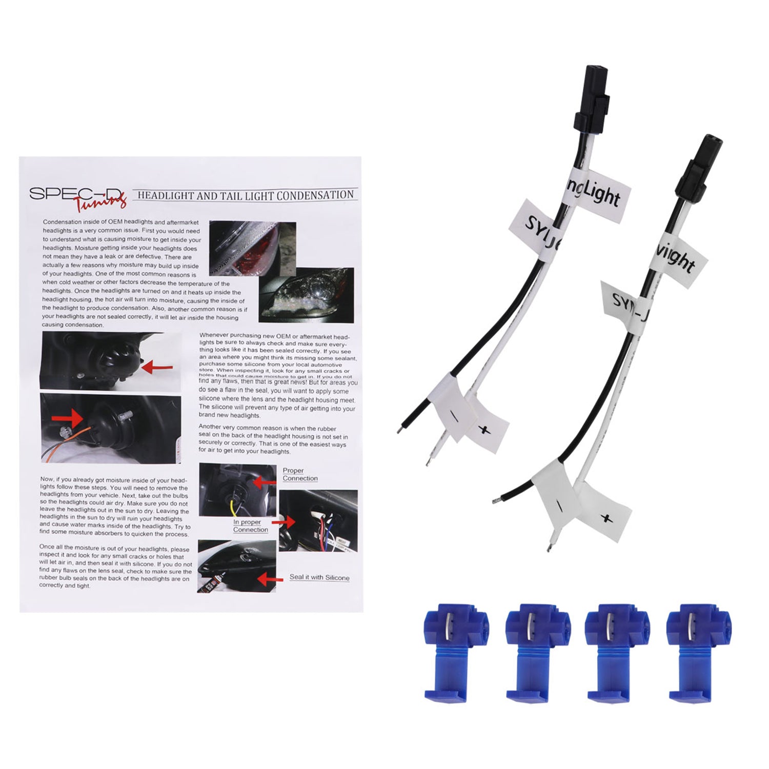 2000-2006 GMC Sierra/Denali/Yukon LED Strip Projector Headlights Glossy Black