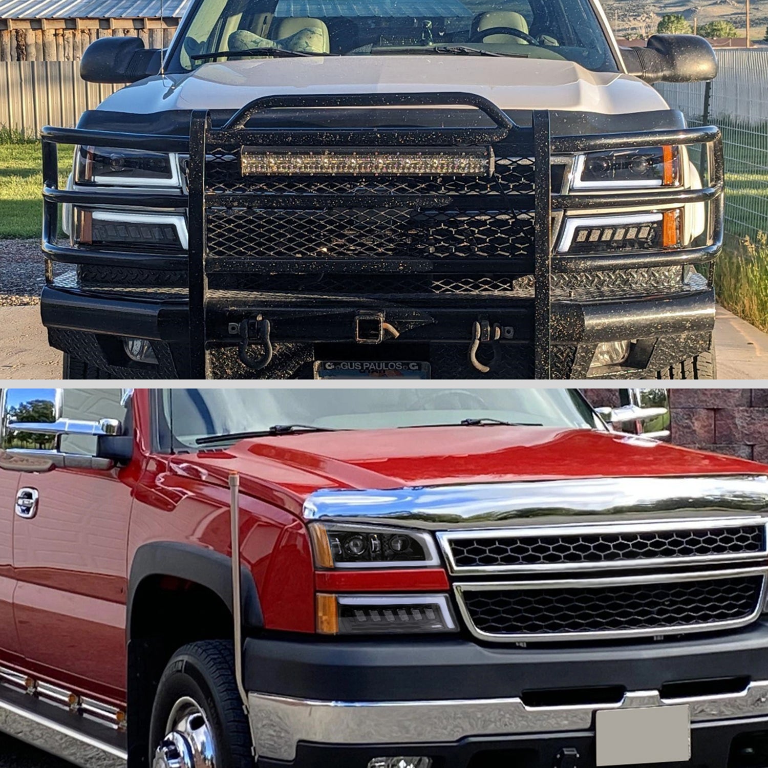 2003-2007 Chevy Silverado Avalanche LED Projector Headlights Bumper Lights