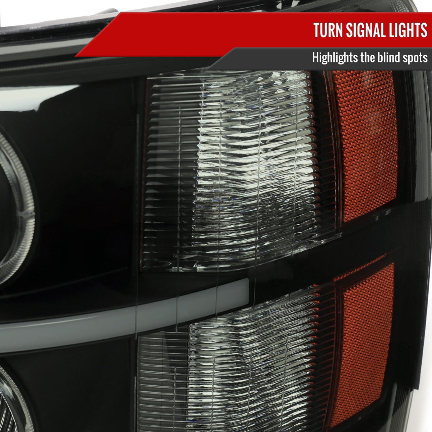 2007-2013 Chevy Silverado 1500 2500 3500 LED Dual Halo Headlights Black