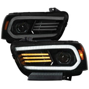 For Dodge Charger 2011-2014 Headlights LED DRL Light Strip Turn Signal Side Marker Black Housing Smoked Lens