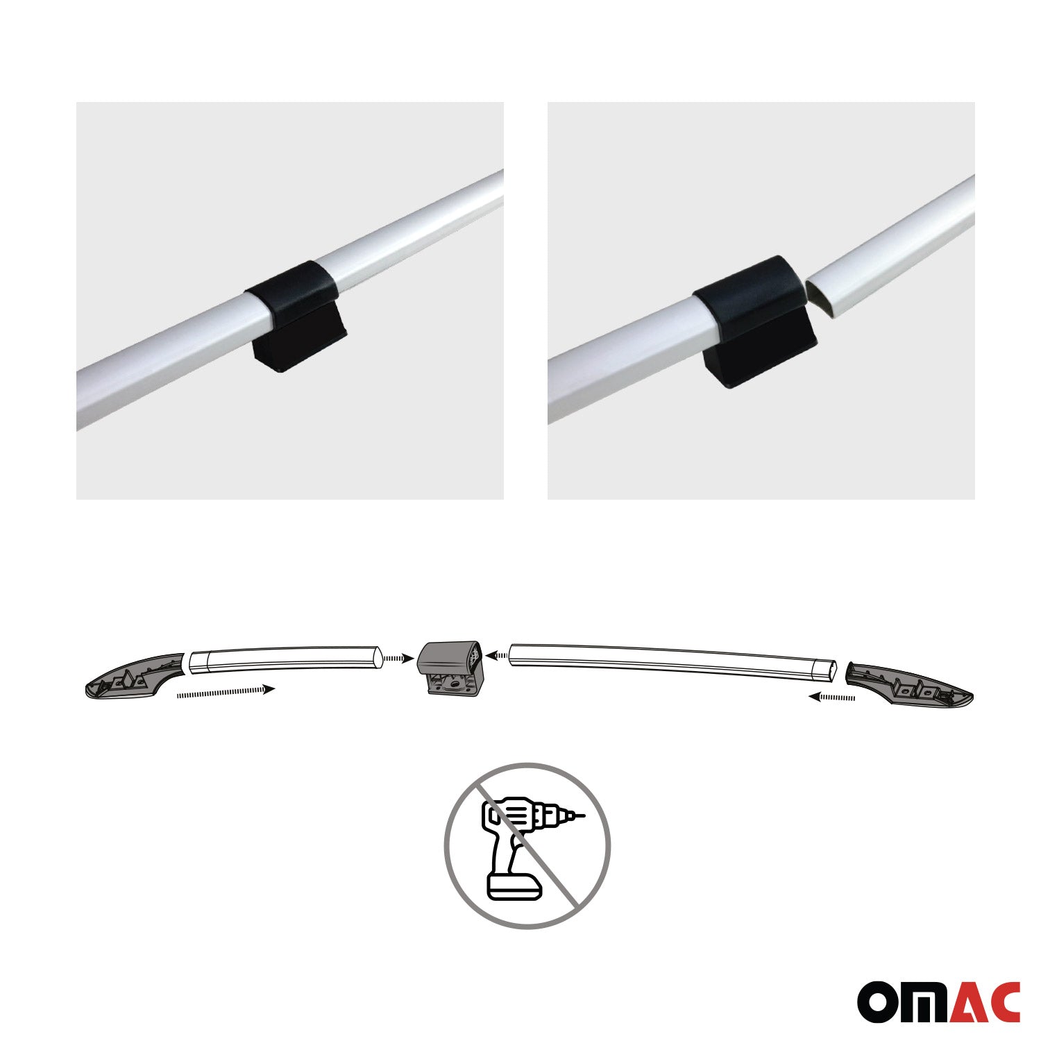 2014-2026 RAM ProMaster 1500 2500 3500 L1-H1 Roof Rack Side Rails Aluminium Silver 4 Pcs