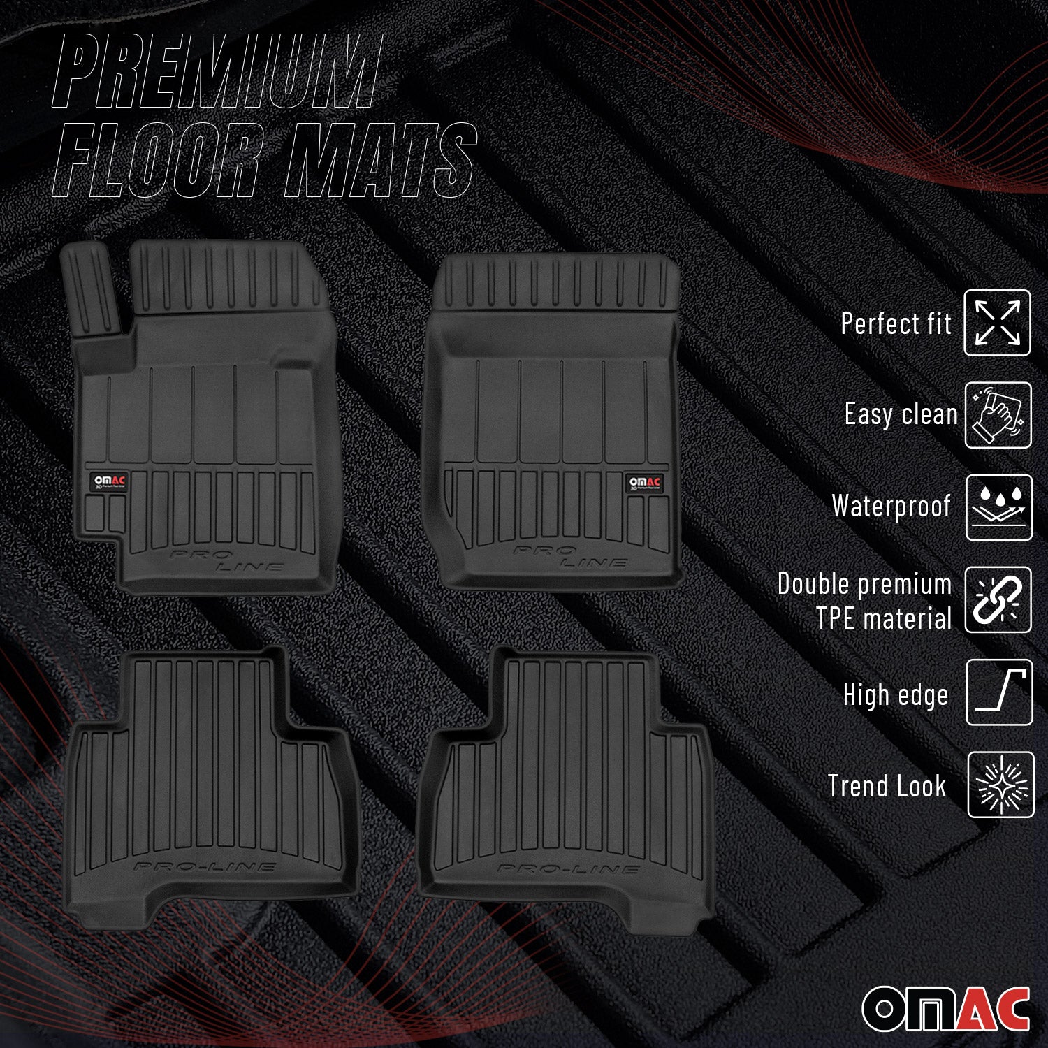 2005-2014 Suzuki Grand Vitara Premium Floor Mats Black Heavy Duty All-Weather