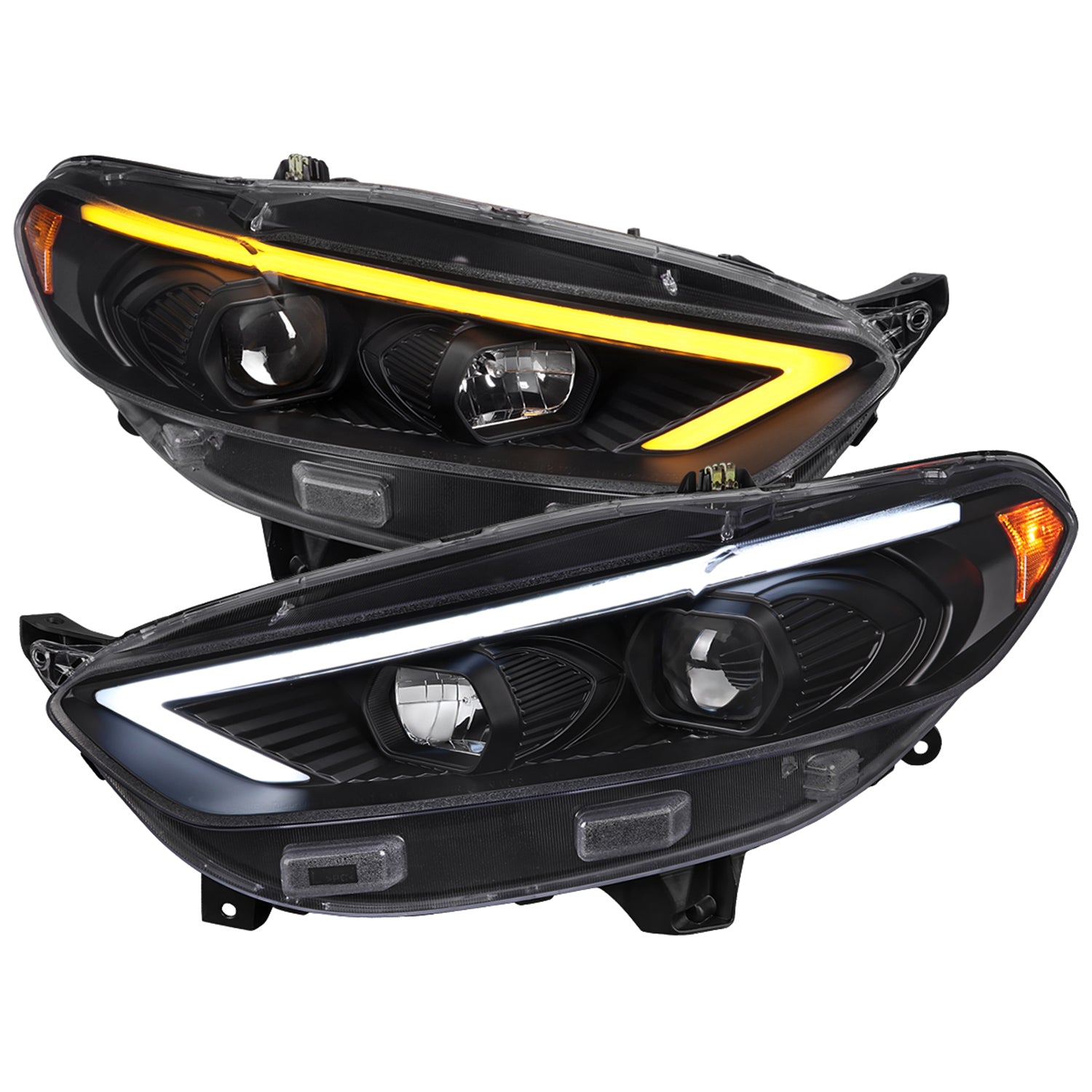 2013-2016 Ford Fusion Sequential Turn Signal Projector Headlights Matt Black