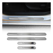 Hyundai Door Sill Scuff Plate Scratch Protector Gloss Stainless Steel Silver 4 Pcs