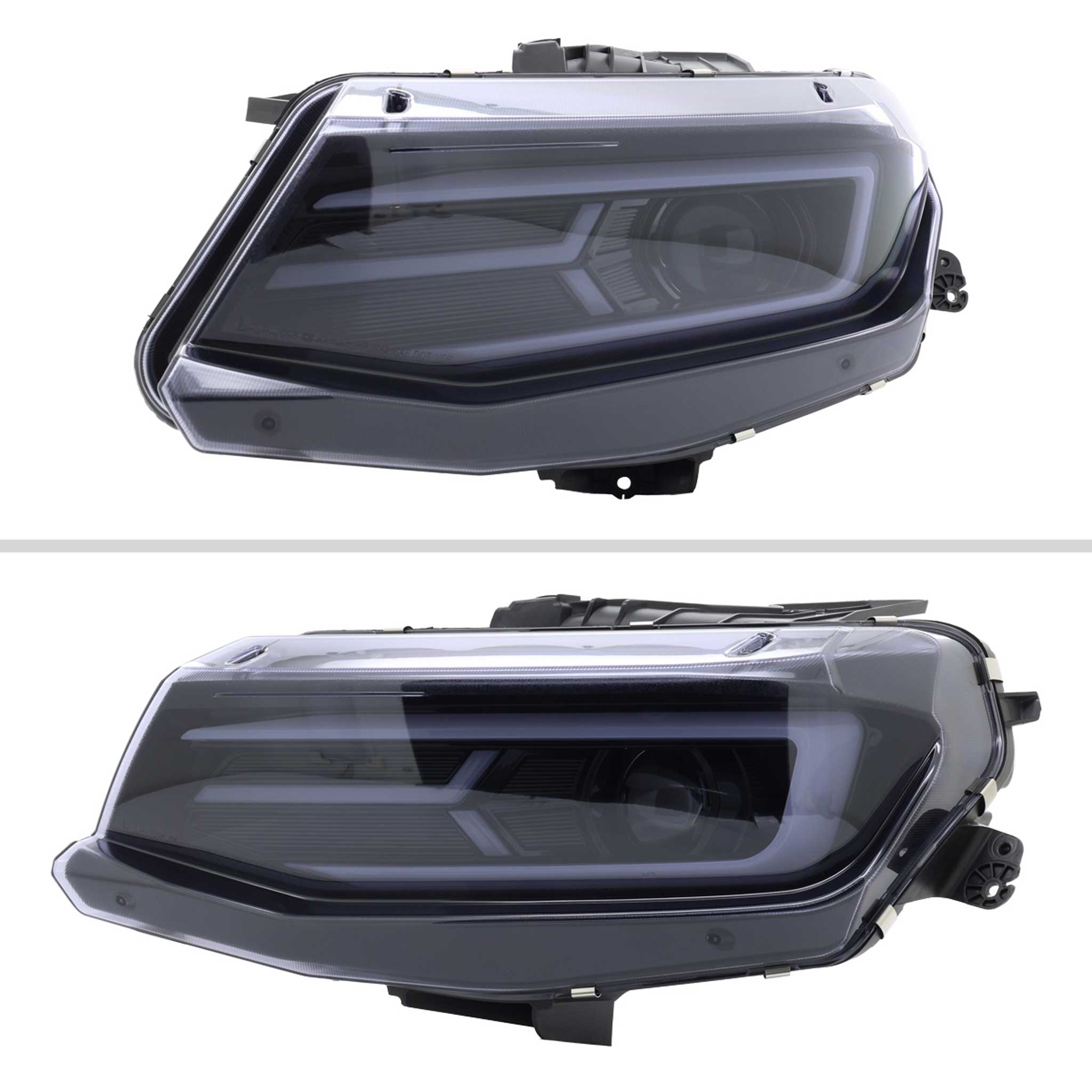 For Chevrolet Camaro 2016-2018 LED Strip Projector Headlights Turn Signal Lights Chrome Housing Smoked Lens