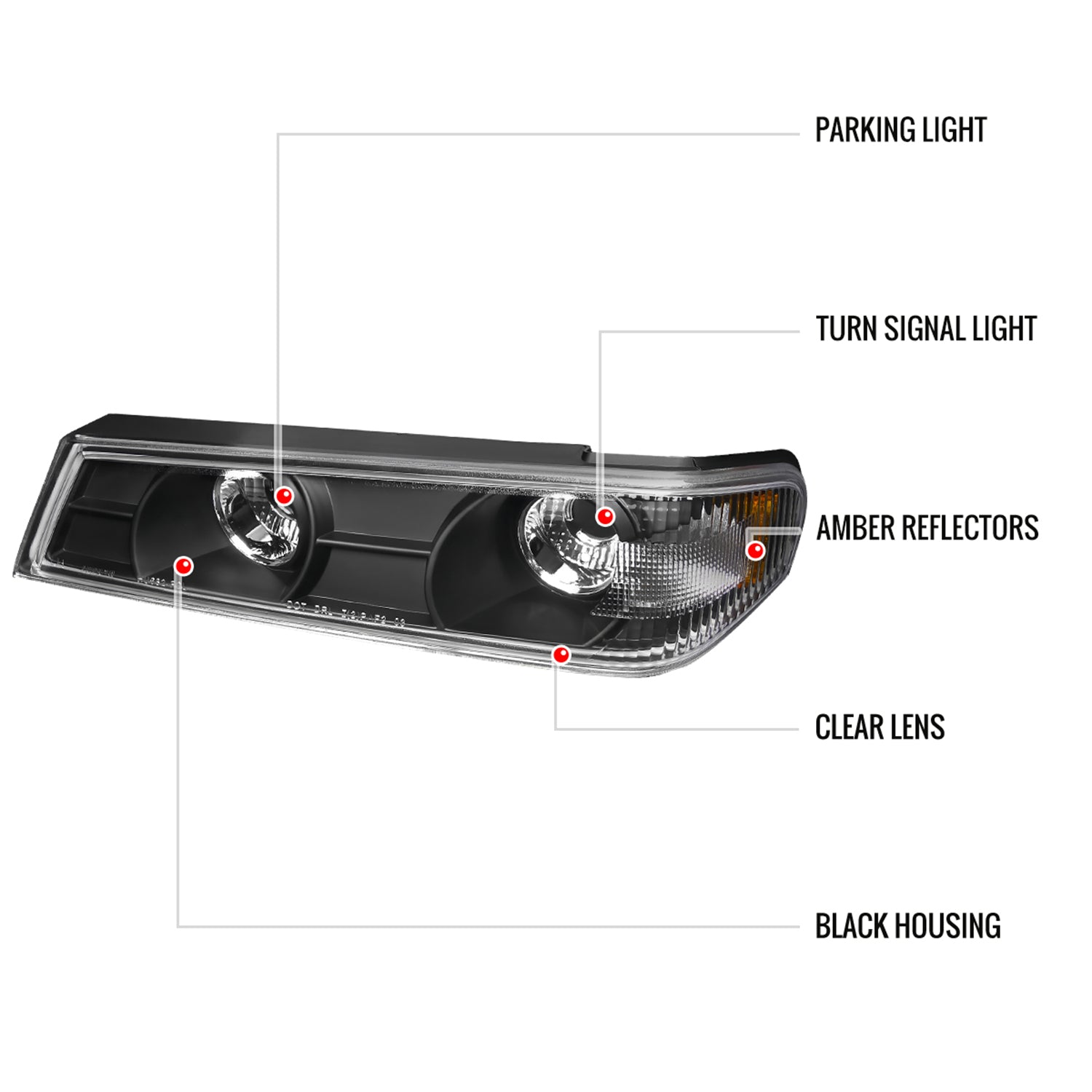 2004-2012 Chevy Colorado Canyon Dual Halo Headlights Corner Signal Light Black