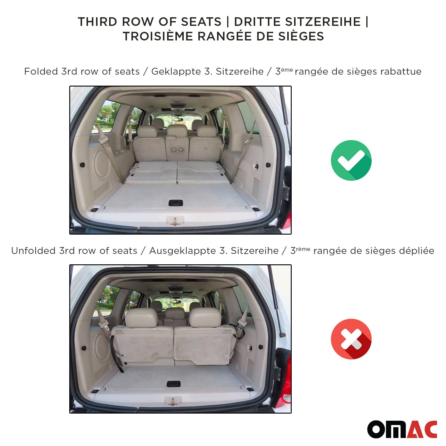 2019-2026 Subaru Ascent Cargo Liner Trunk Mat All Weather behind 3rd Row Black