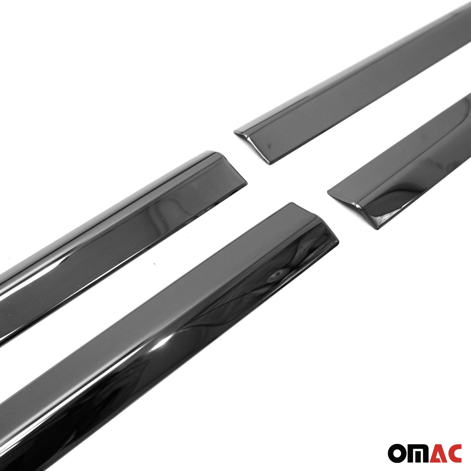 2016-2023 Fiat 500X Side Door Molding Trim Skirt Garnish Stainless Steel Dark 4 Pcs