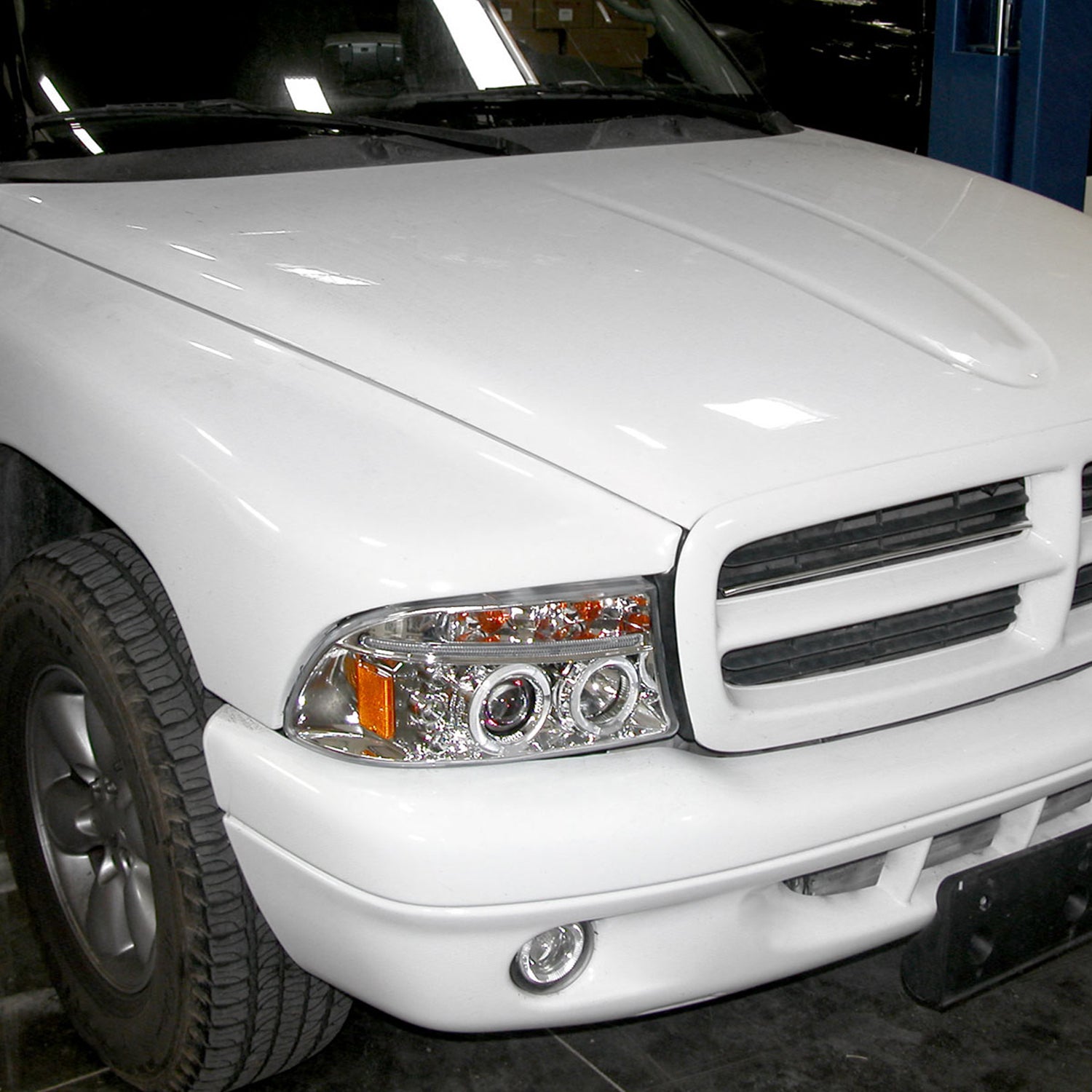 1997-2004 Dodge Dakota/ 1998-2003 Durango Dual Halo Projector Headlights Chrome