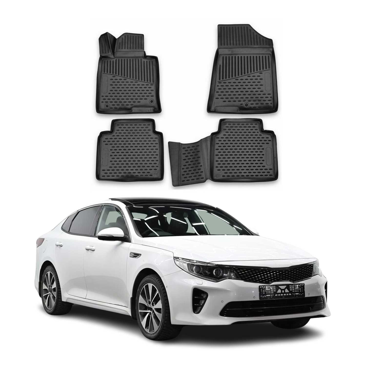 2015-2019 Hyundai Sonata Floor Mats Liners Full Set All Weather Black