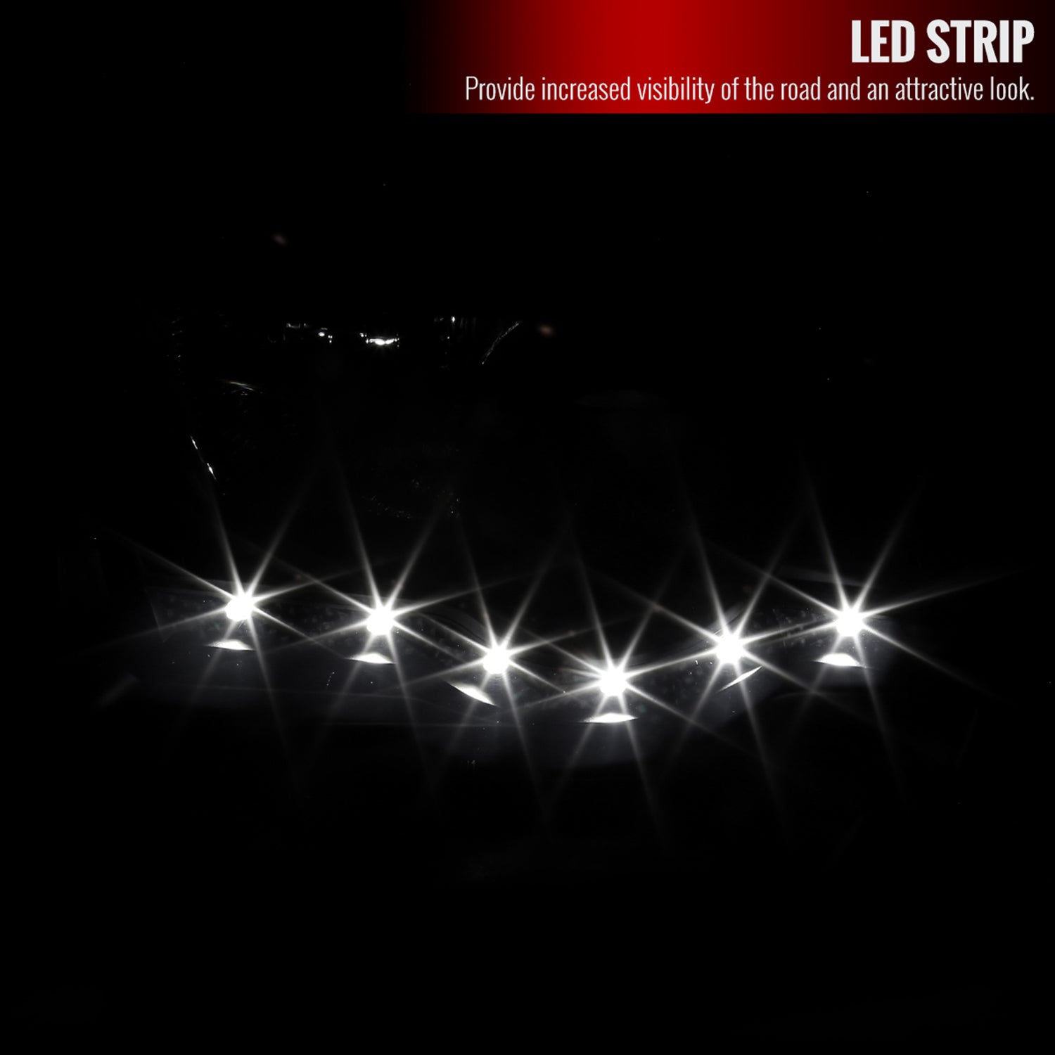 1999-2004 Ford F-250/350/450/550/Excursion Projector Headlights SMD LED Black