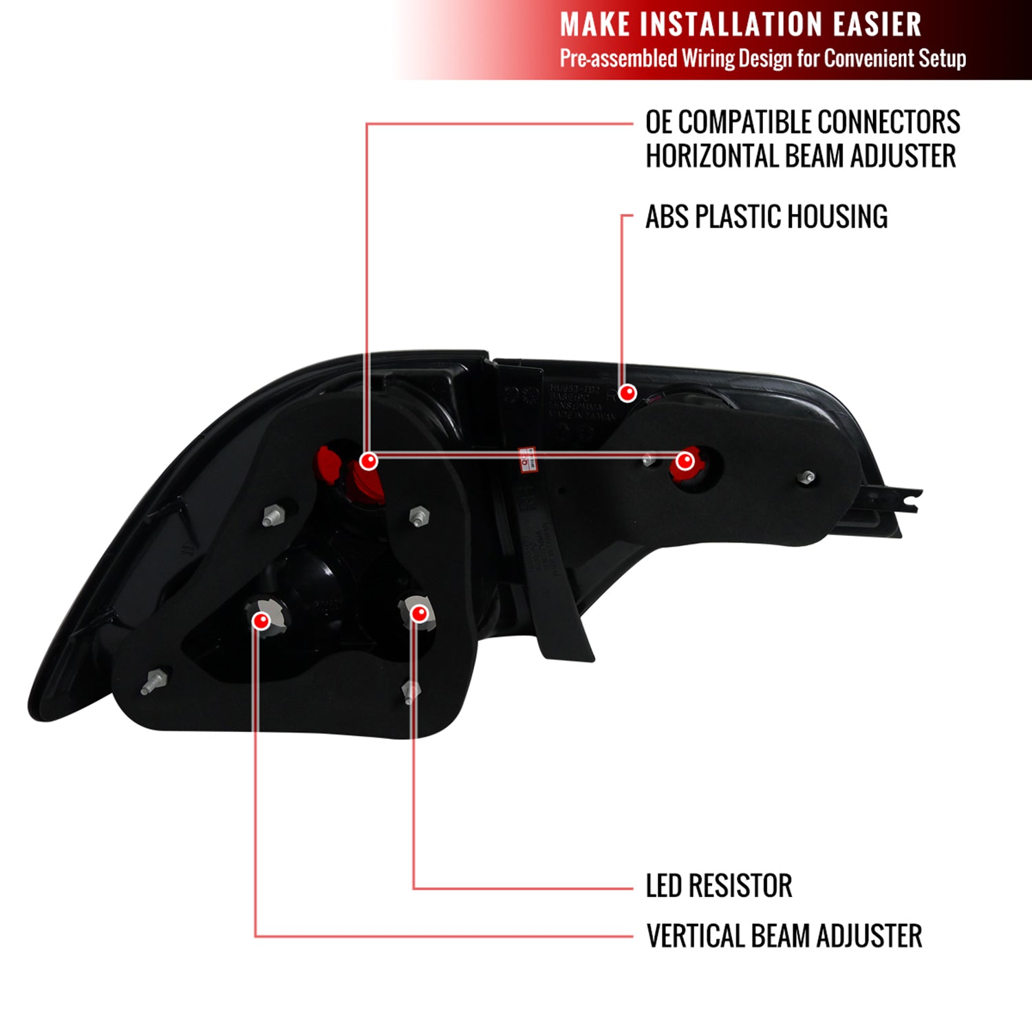 2006-2011 Honda Civic Sedan Tail Lights Glossy Black Housing/Smoke Lens