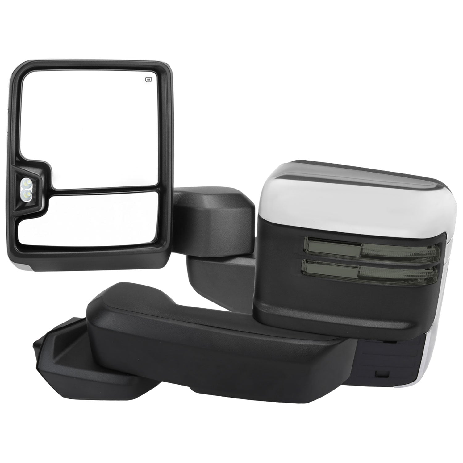 2019-2022 Chevy Silverado 1500 Heated Chrome Towing Mirrors Smoke &Turn Signal