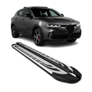 2023-2026 Alfa Romeo Tonale Running Boards Side Steps Silver & Black