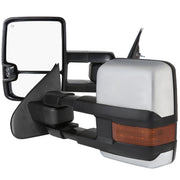2014-2018 Chevy Silverado/GMC Sierra Heated Manual Chrome Towing Mirrors Amber