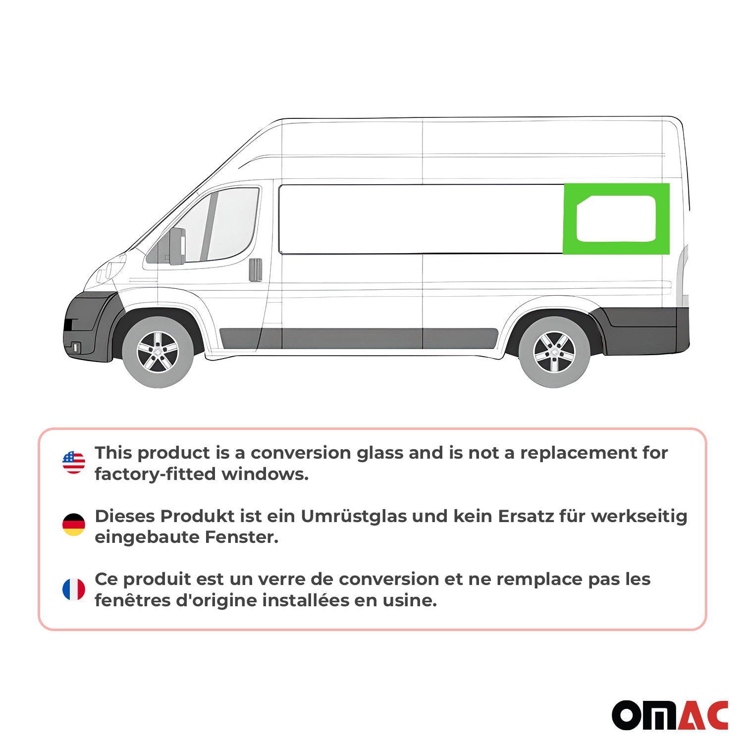 2014-2026 RAM ProMaster Window Glass Fit Kit Rear Left Side L4 Extra Long