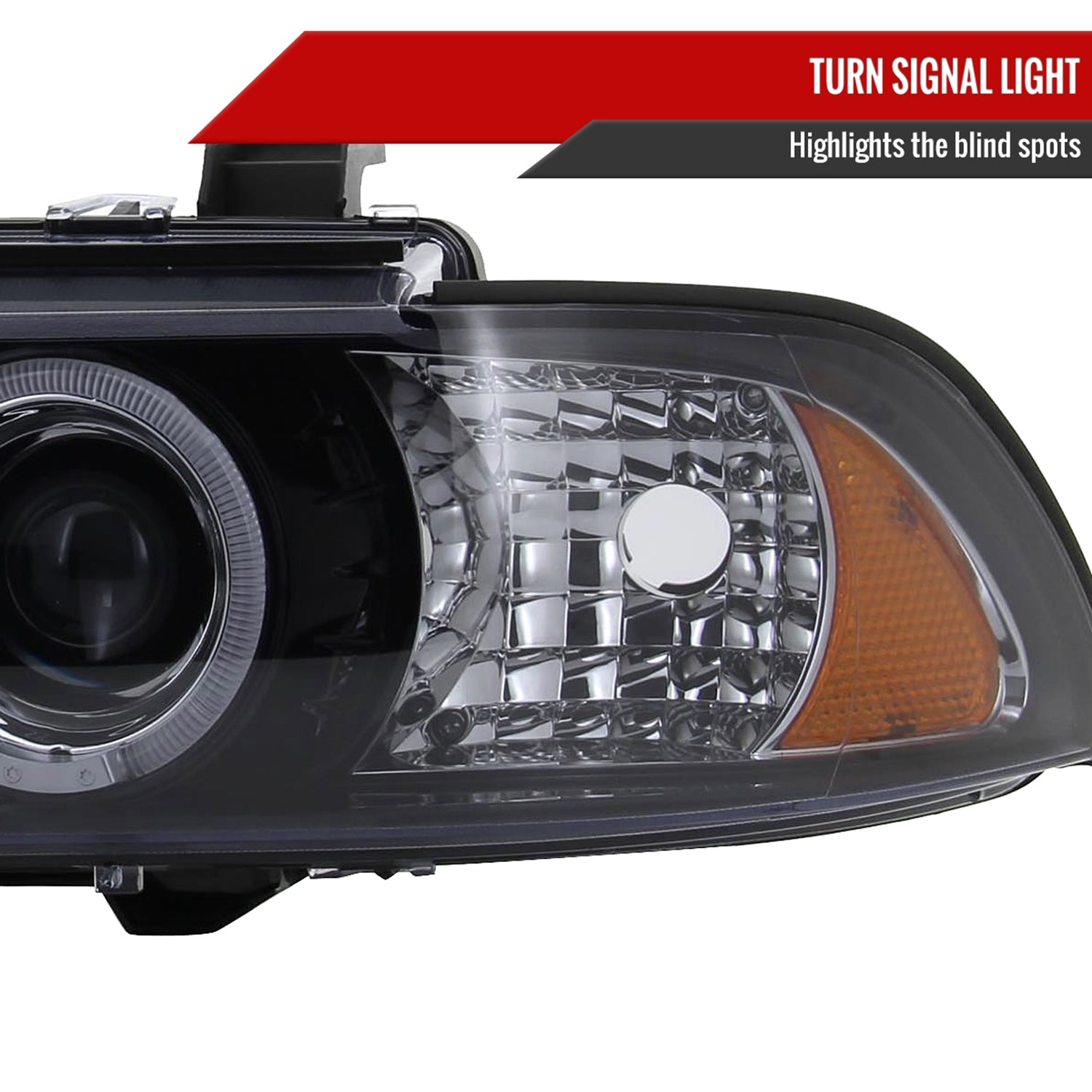 1996-2003 BMW E39 5 Series Dual Halo Projector Headlights Glossy Black/Smoke