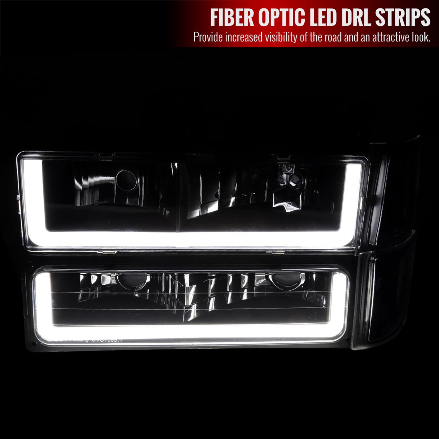 1994-1998 Chevy Silverado/Tahoe/Suburban/C10 Headlights LED Lights Black
