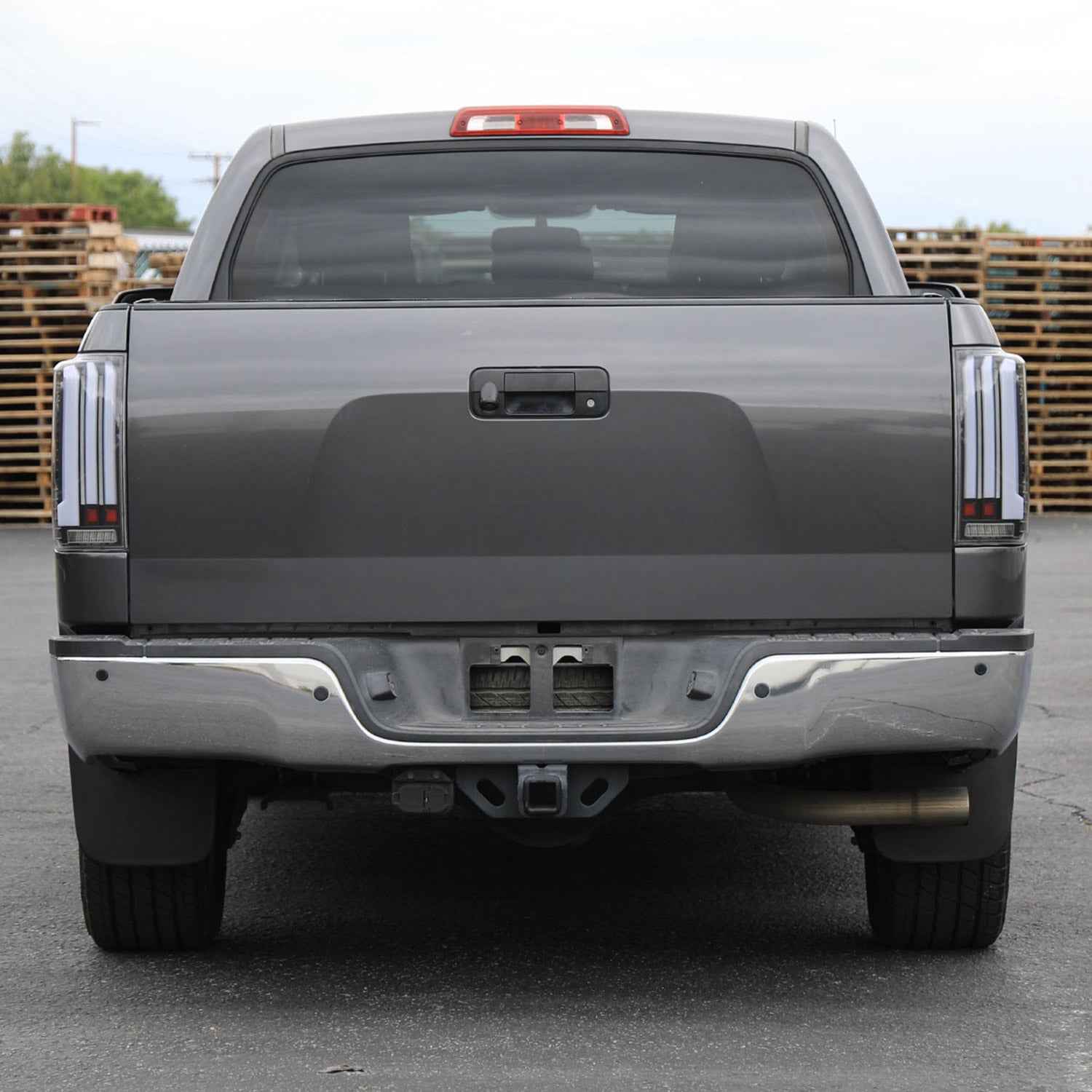 2007-2013 Toyota Tundra Sequential White LED Bar Tail Lights Matte Black/Clear