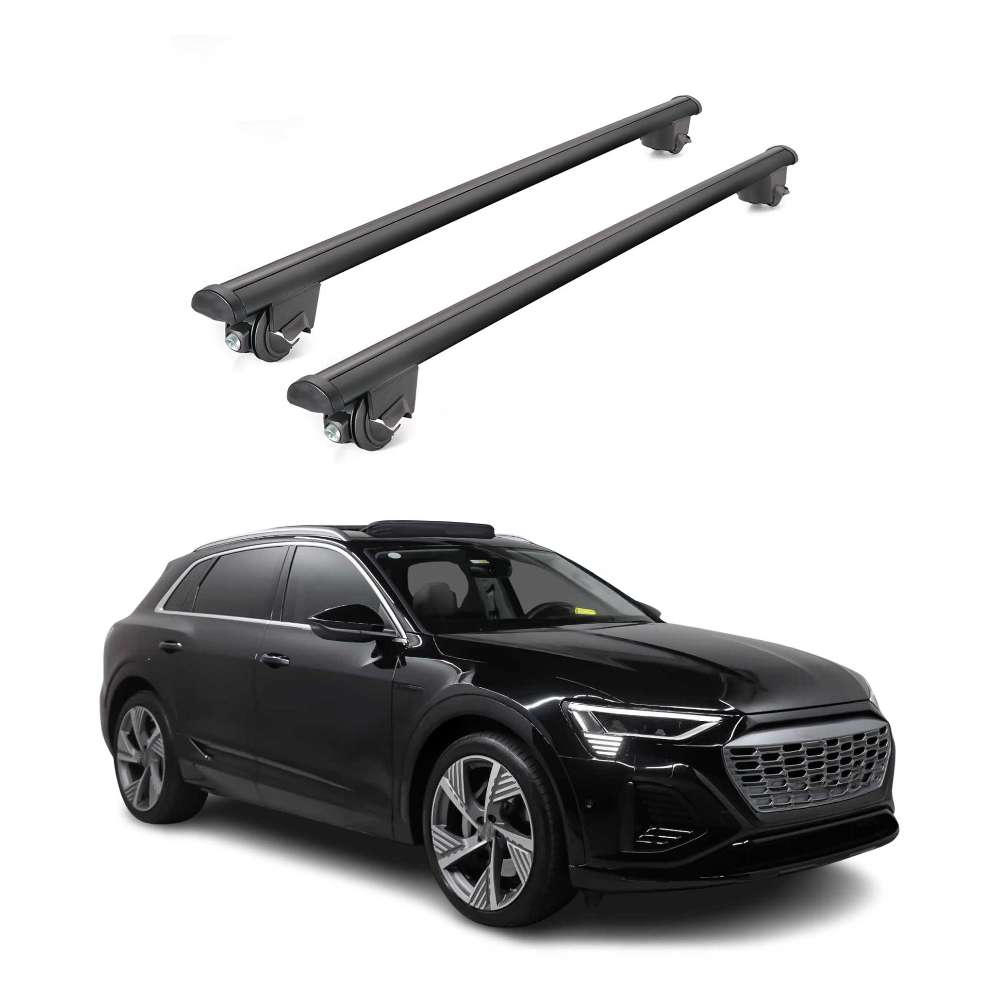2019-2026 Audi Q8 e-tron Roof Rack Cross Bars Luggage Lbs Black 2 Pcs
