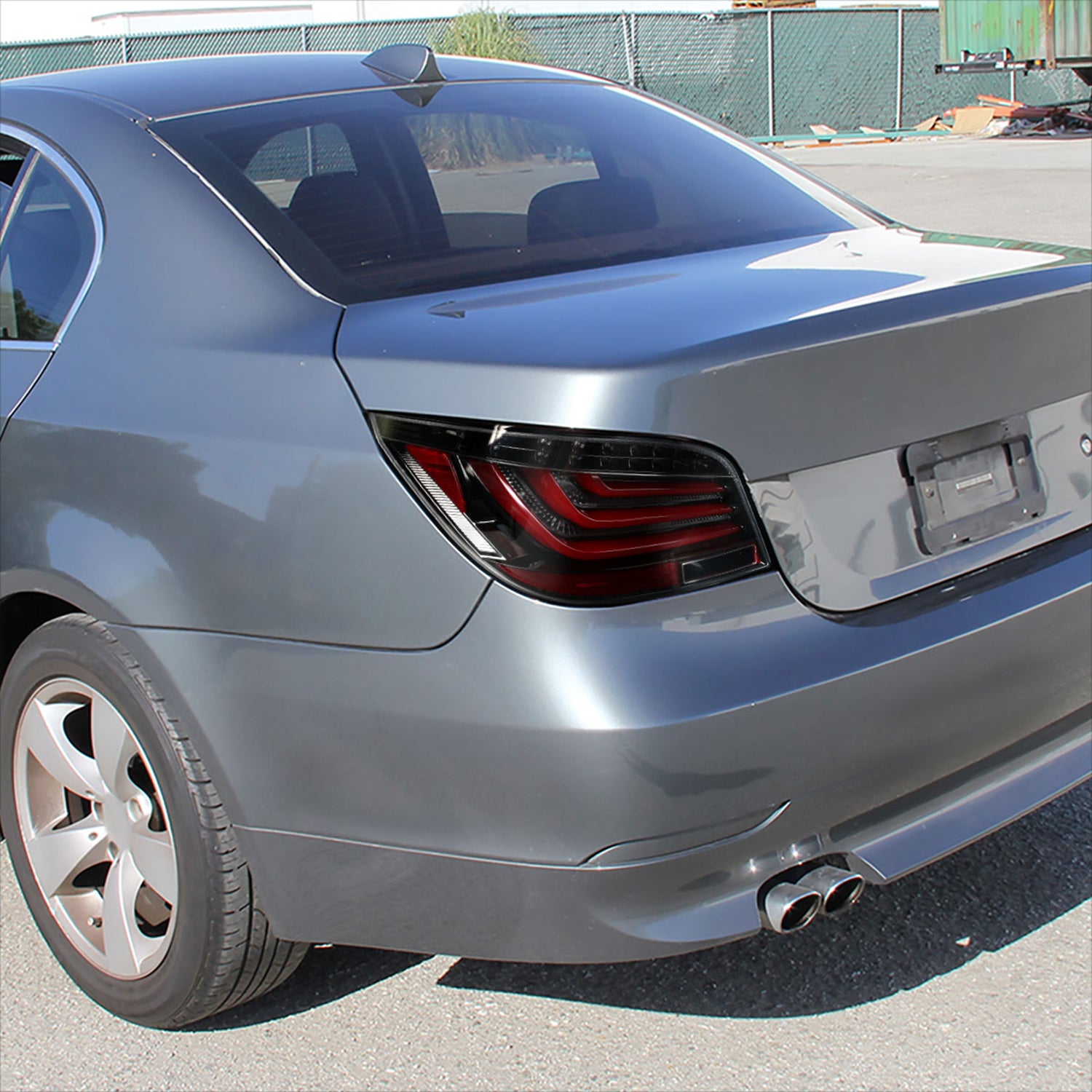 2008-2010 BMW E60 5 Series Sedan LED Tail Lights Jet Black/Clear Lens