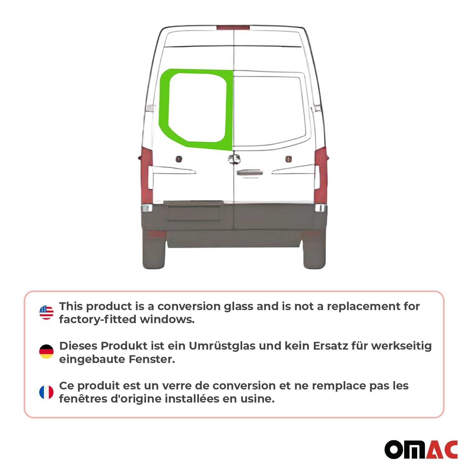 2019-2026 Mercedes Sprinter W907 910 Window Glass Left Barn Door L1 L2 L3 L4