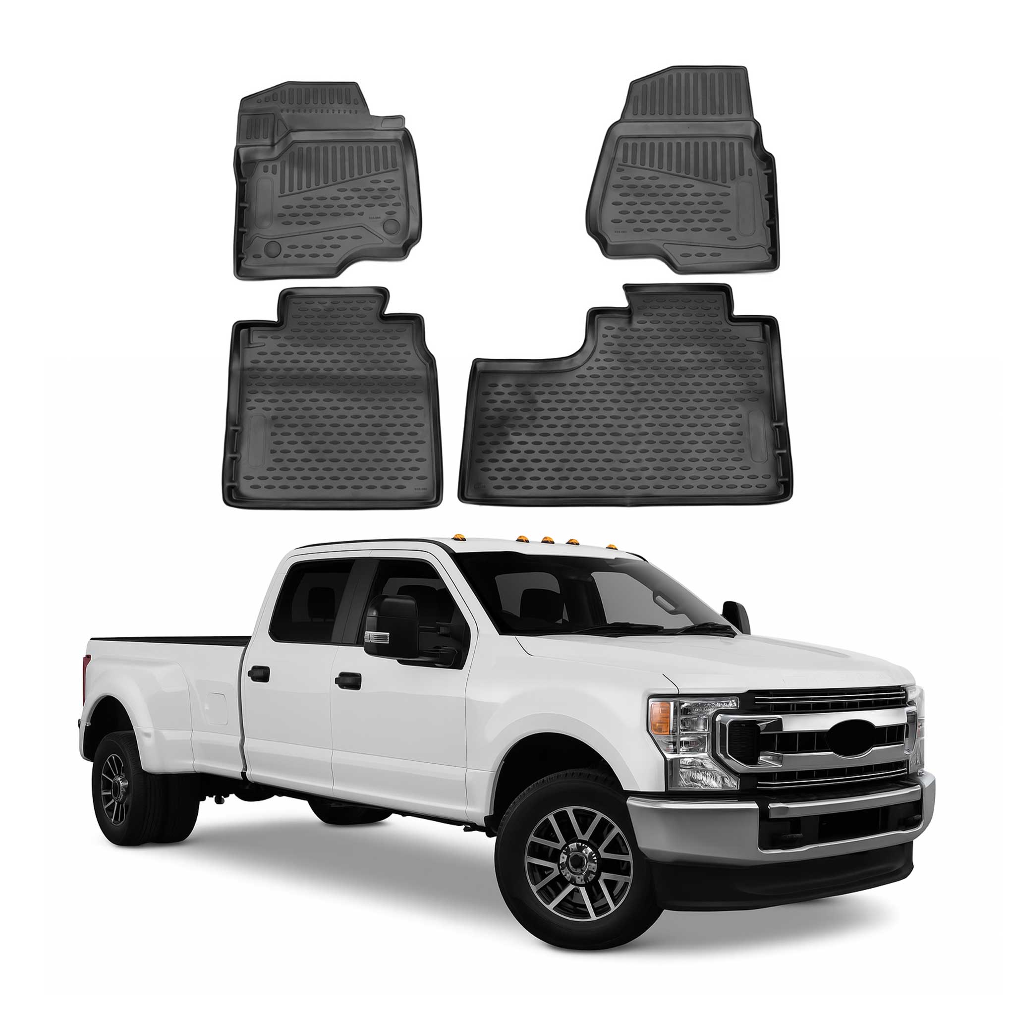 2017-2022 Ford F-350 Super Duty Crew Cab Floor Mats Liners Full Set All Weather
