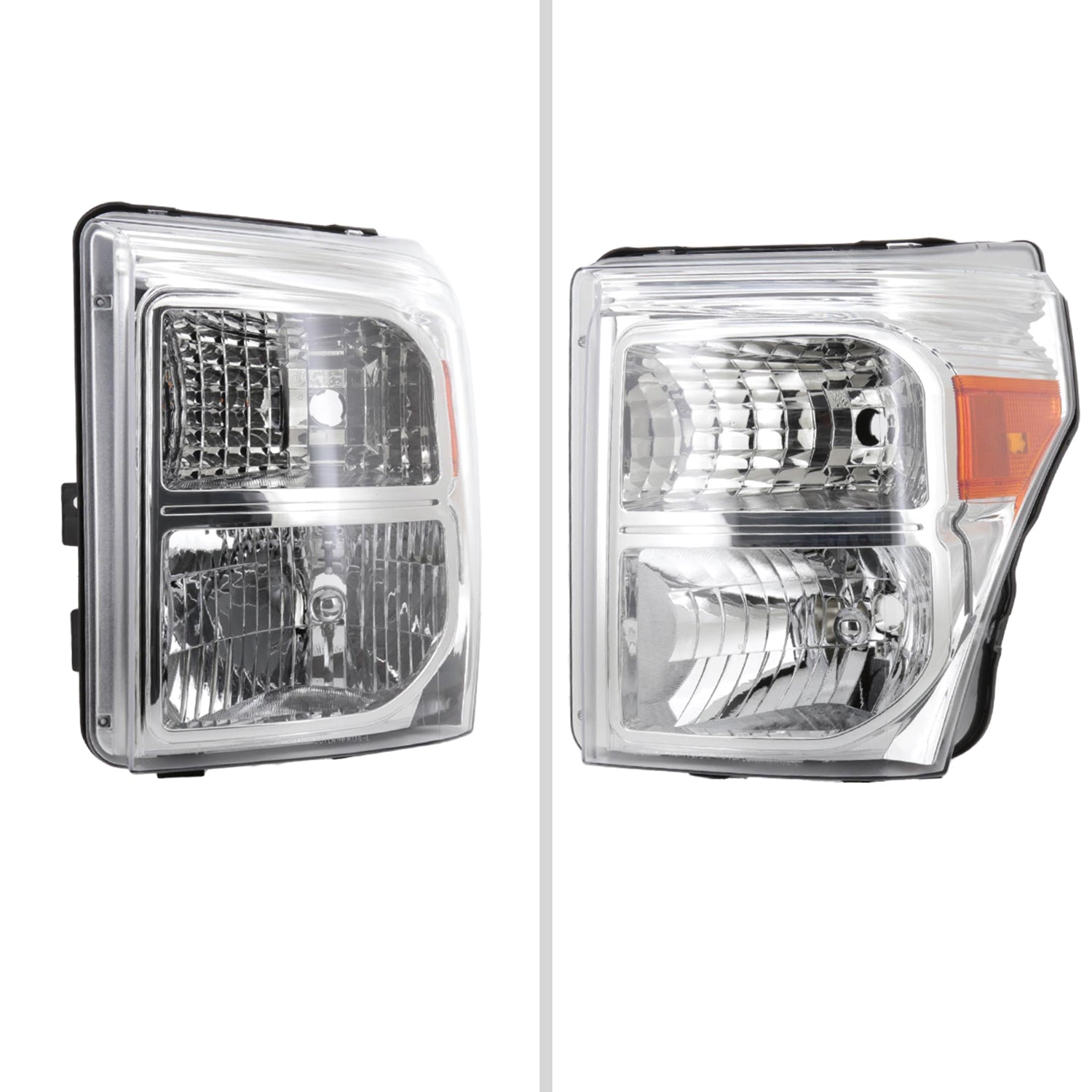 2011-2016 Ford F-250/350/450/550 Super Duty Factory Headlights Amber / Chrome