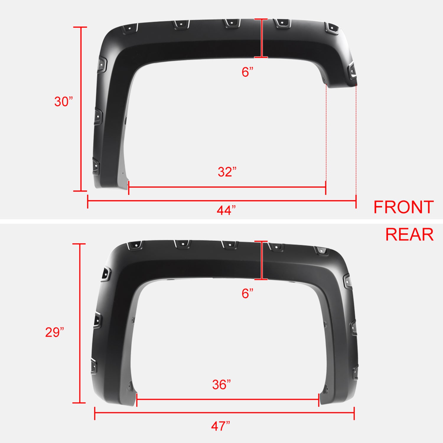2014-2018 Chevy Silverado 2500HD 3500HD Fleetside Rivet Style Fender Flares