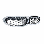 2019-2026 BMW 3 Series G20 Sedan Front Kidney Grille Glossy Black & Silvery Meteor