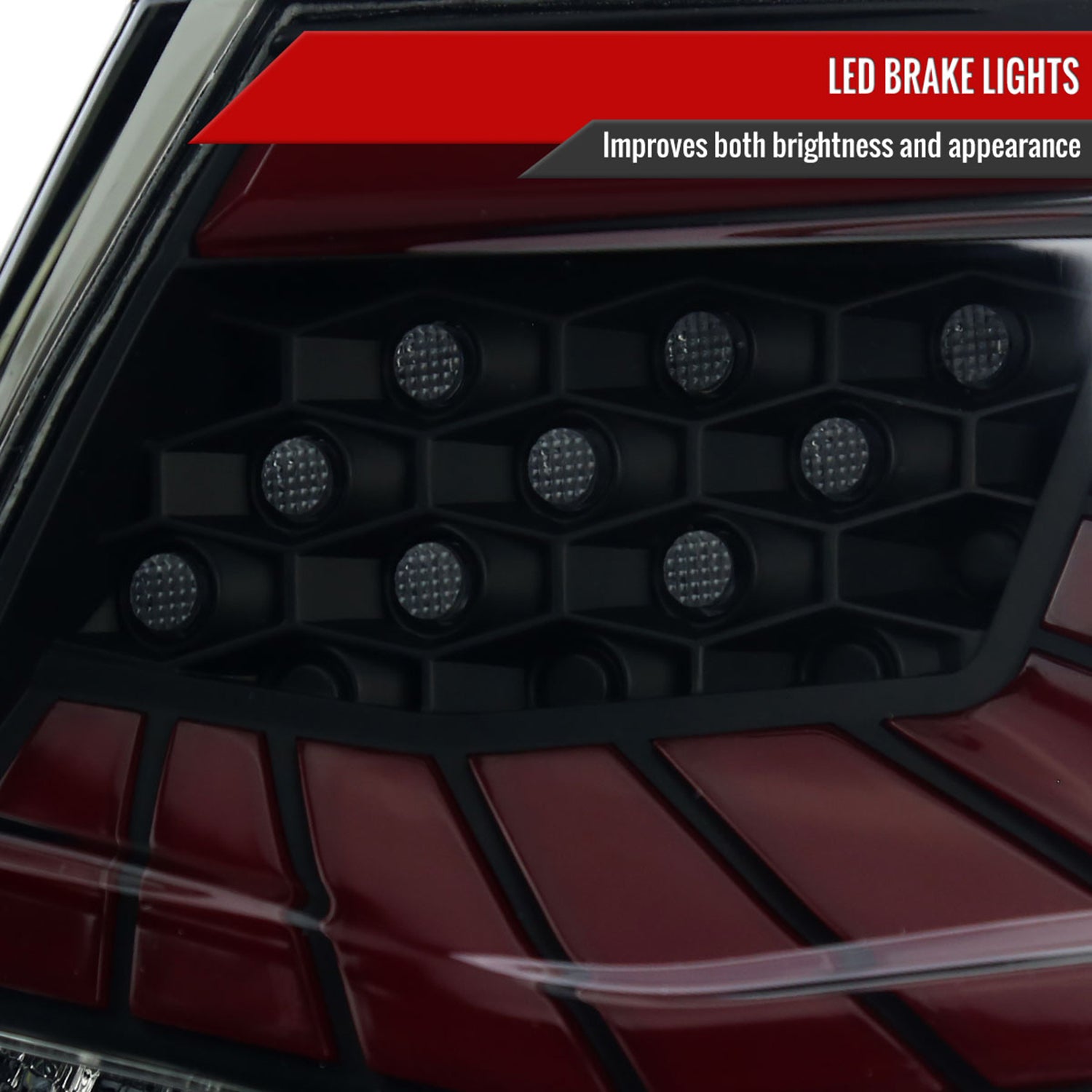 2018-2022 Honda Accord Sedan SQ2 Red LED Signal Tail Lights Matt Black/Smoke