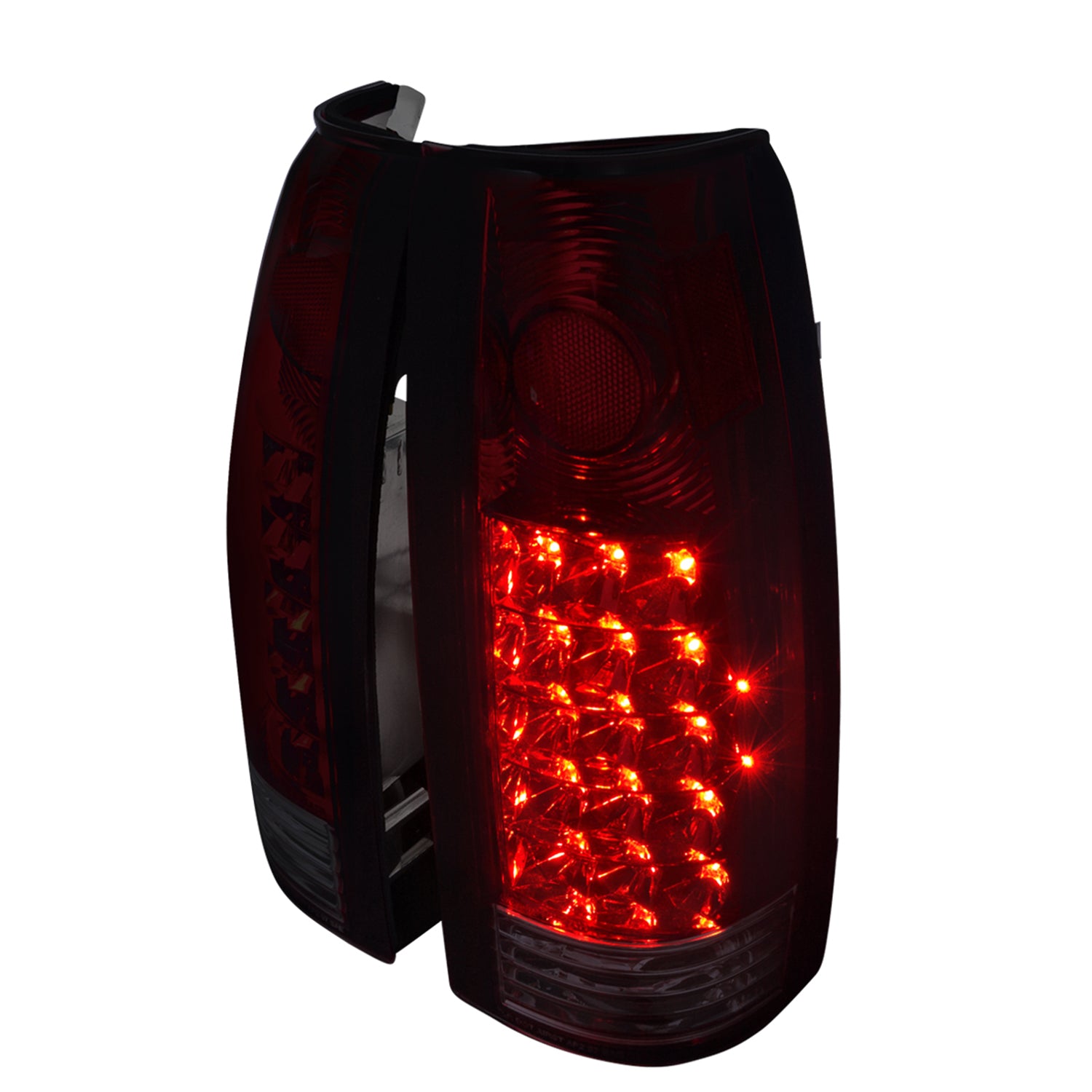 1988-2000 Chevy C10/Silverado/Tahoe/Suburban LED Tail Lights Chrome/Red Smoke