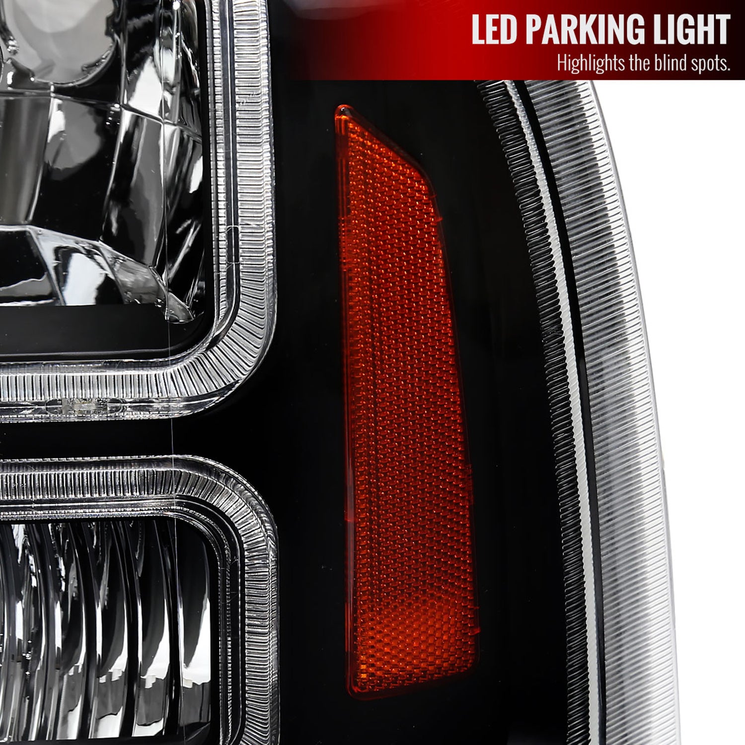 2005-2007 Ford F-250/350/450/550 Super Duty Dual LED Factory Headlights Black