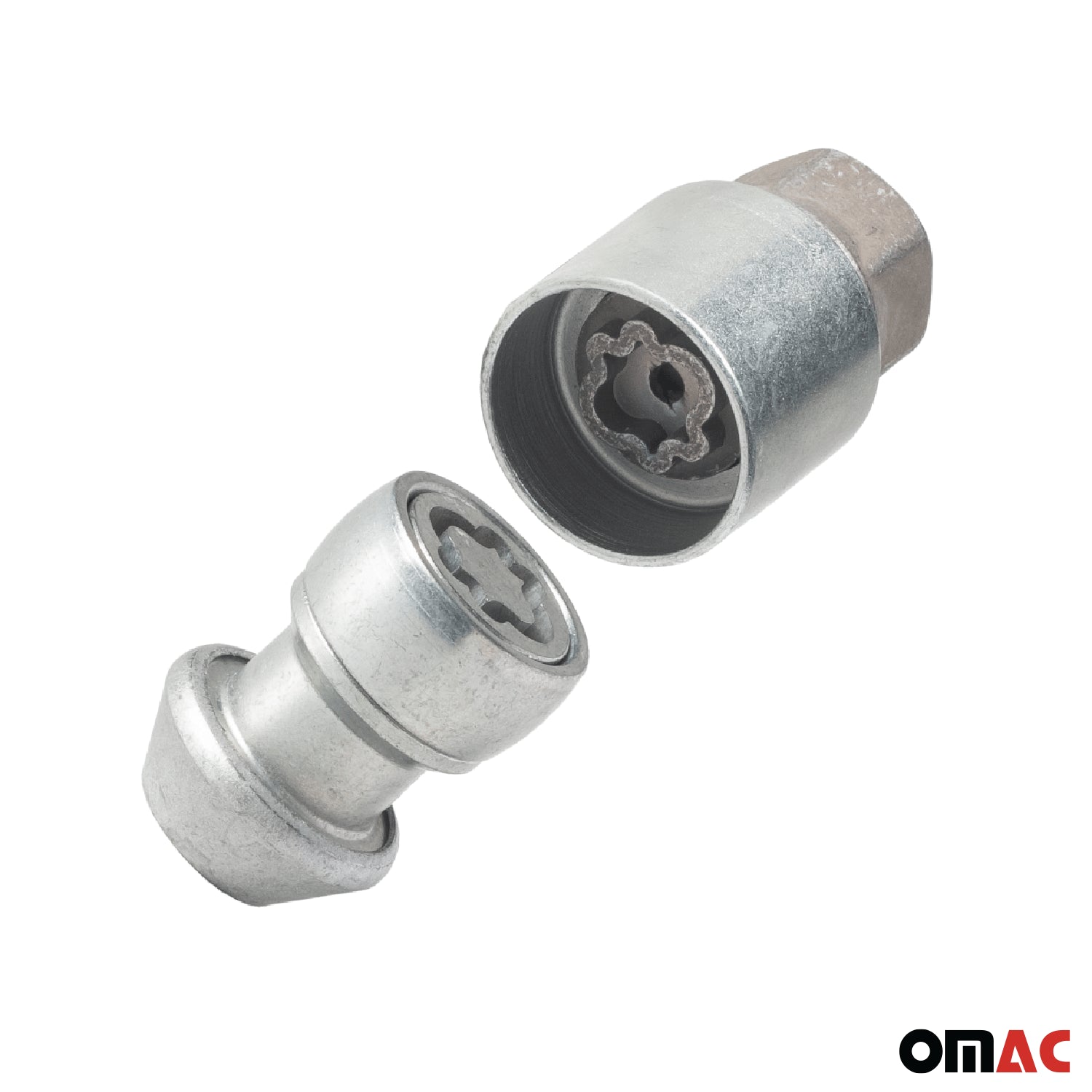 Wheel Lock Kit for Land Rover LR2 M14X1,5 Nut Galvanized Silver 4Locks & 1Key