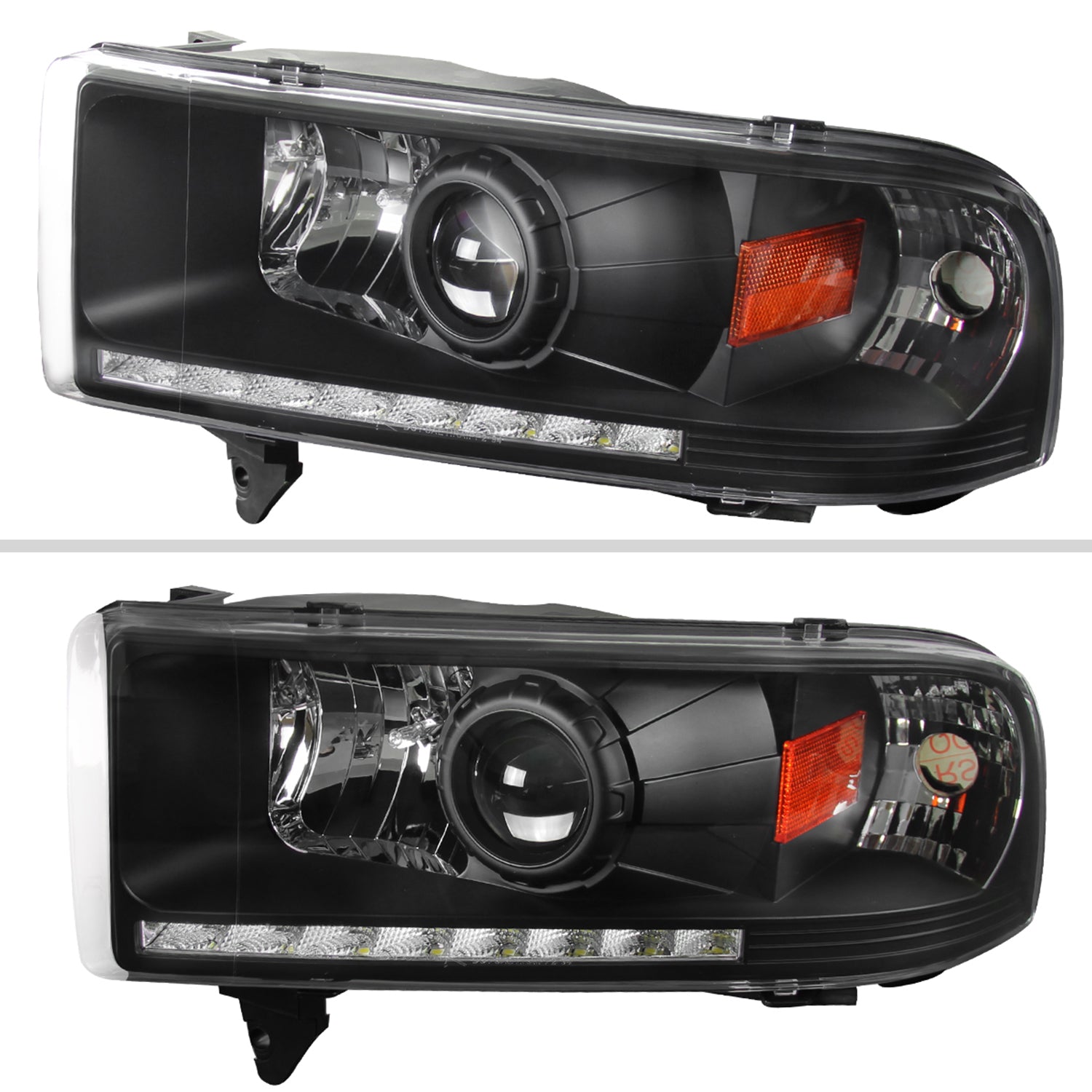 1994-2001 Dodge RAM 1500/ 94-2002 RAM 2500 3500 Projector Headlights Matte Black