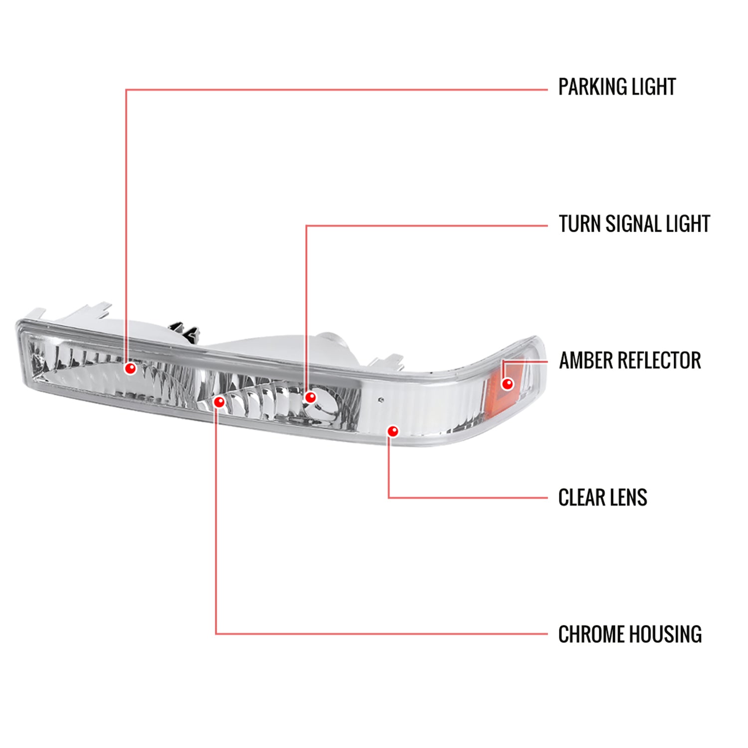 1998-2004 Chevy S10 Blazer Dual Halo Projector Headlights Bumper Lights Chrome