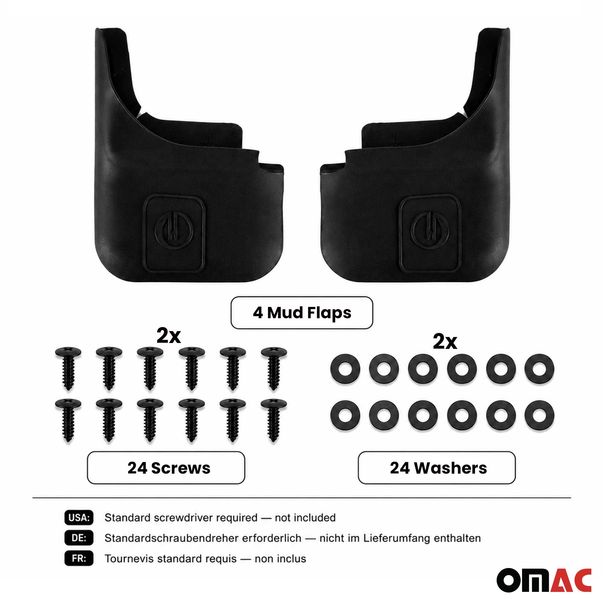 2007-2012 Mercedes GL Class X164 Mud Guards Splash Mud Flaps ABS Black 4Pcs