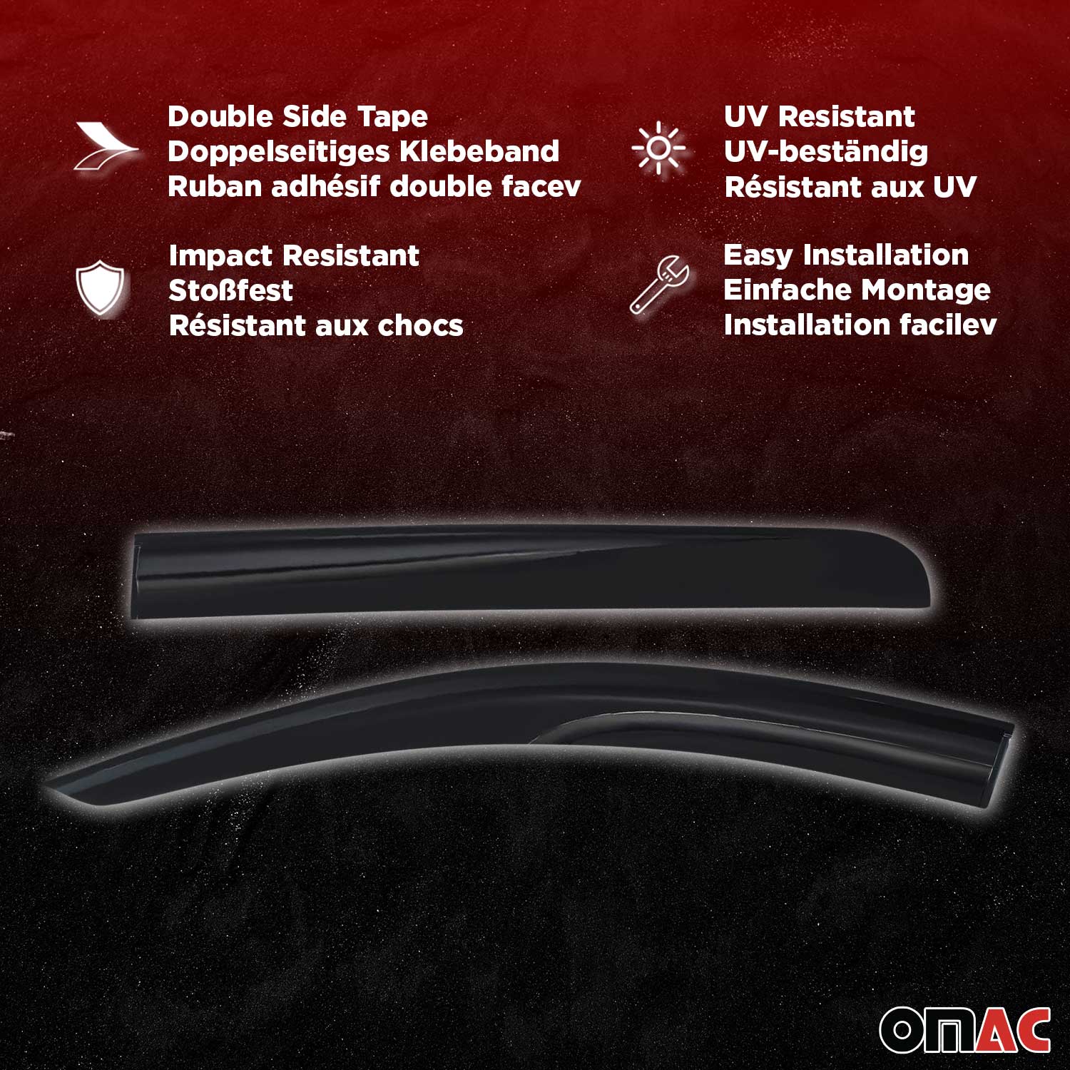 2007-2011 Toyota Camry Window Visor Vent Rain Deflector 4Pcs Smoke