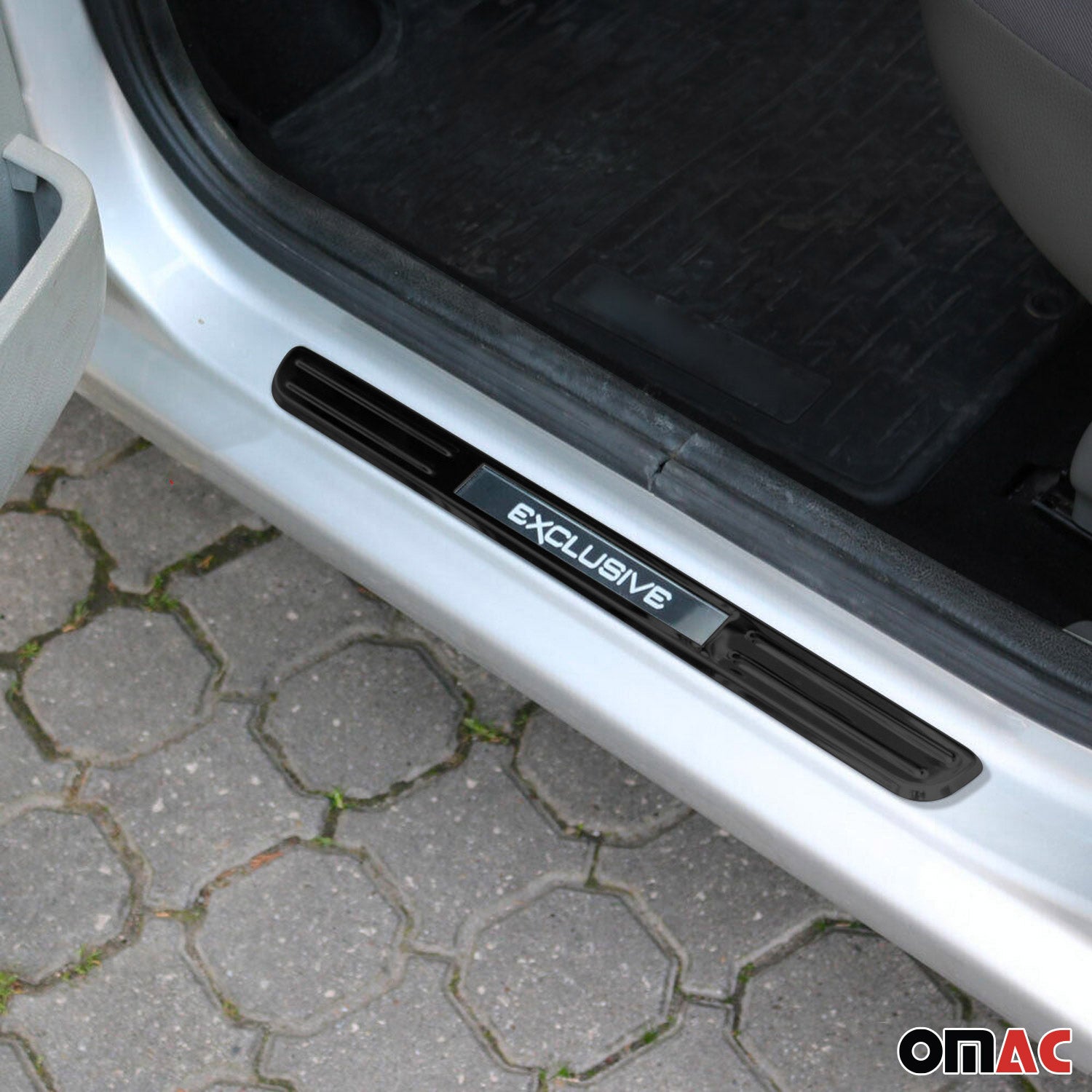 BMW Door Sill Scuff Plate Illuminated Exclusive Stainless Steel Dark 4 Pcs