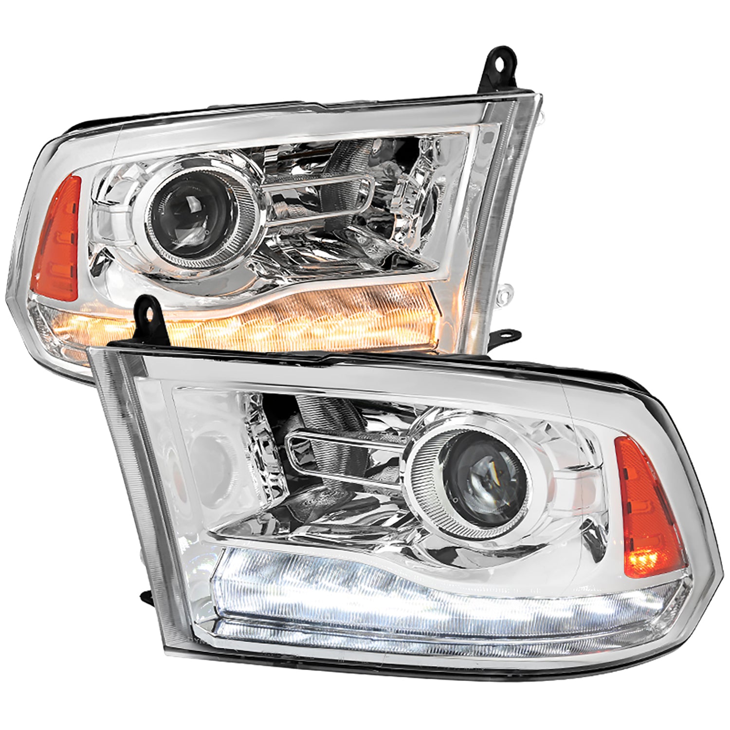 2009-2018 Dodge RAM 1500 / RAM 2500 3500 LED Bar Headlights Chrome