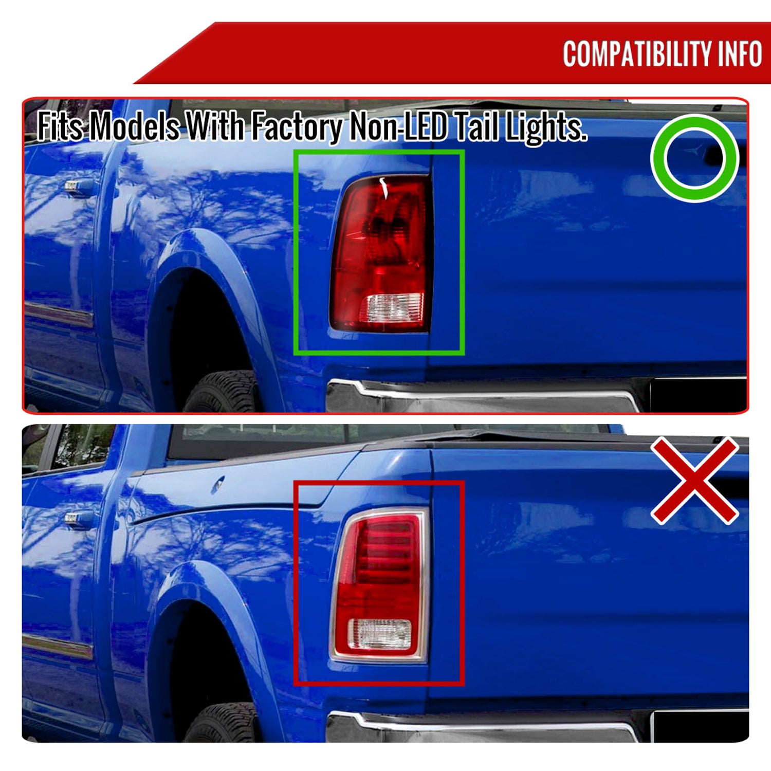 2009-2018 Dodge RAM 1500 2500 3500 LED Bar Tail Lights Chrome/Smoke