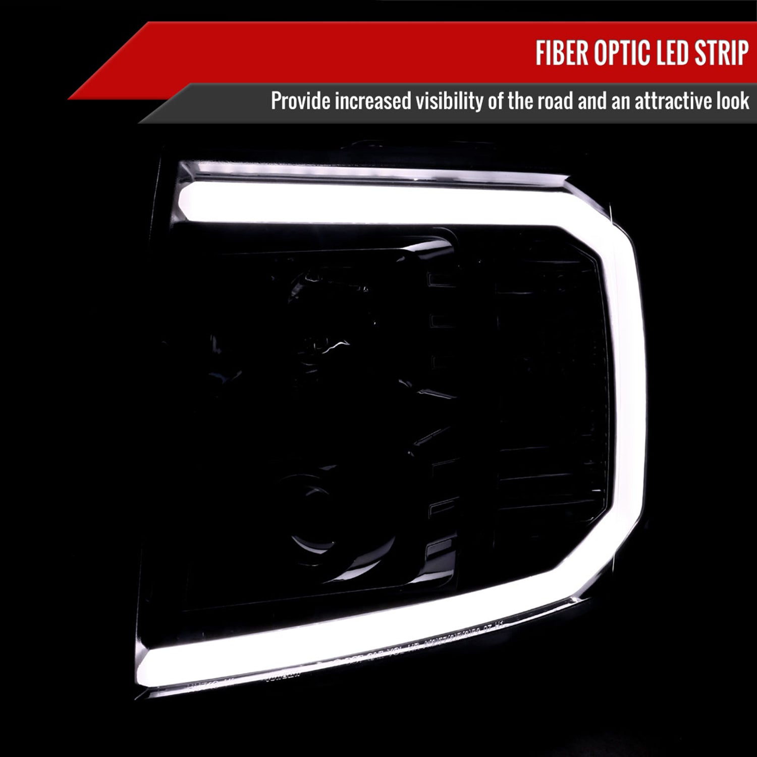 2007-2014 Chevy Silverado 1500/2500HD/3500HD LED C-Bar Headlights Black
